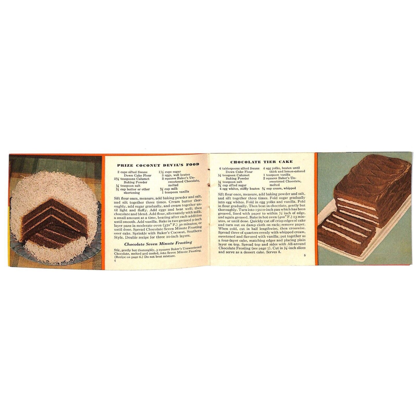 Baker's Chocolate Sampler Recipe Booklet 1936 14pp Cake Frosting Brownies VGC
