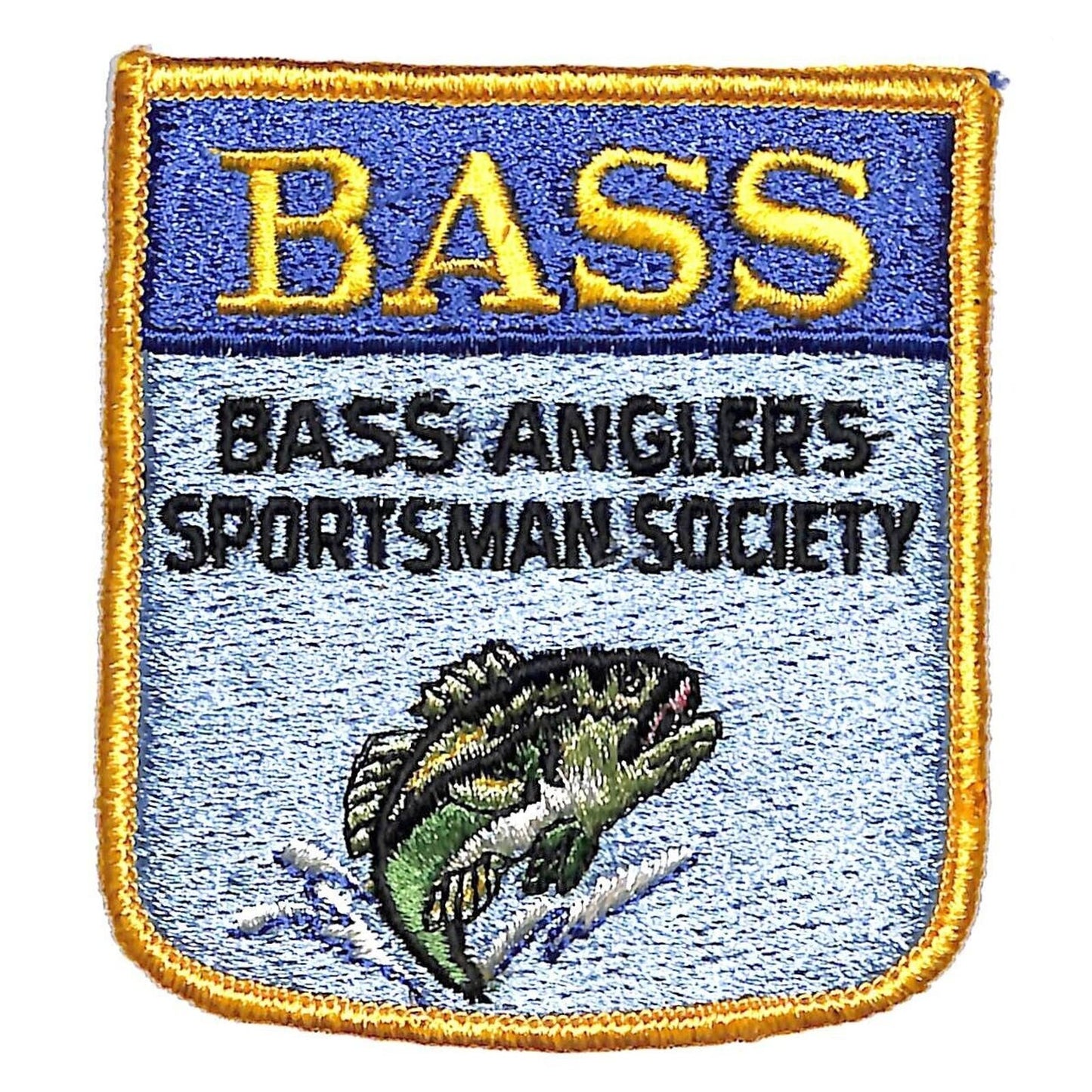 Bass Anglers Sportsman Society Embroidered Patch Fishing Fish c1990's VGC