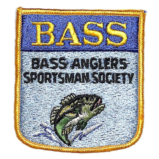Bass Anglers Sportsman Society Embroidered Patch Fishing Fish c1990's VGC