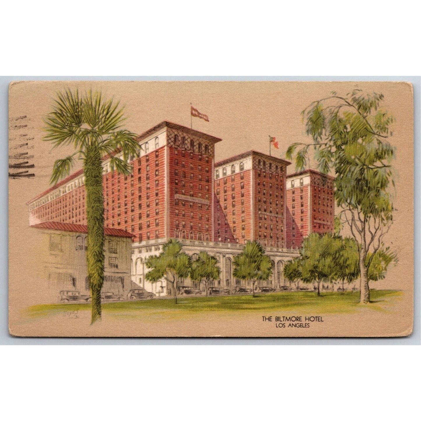 Biltmore Hotel Los Angeles, Cal. Postcard - PM 1938