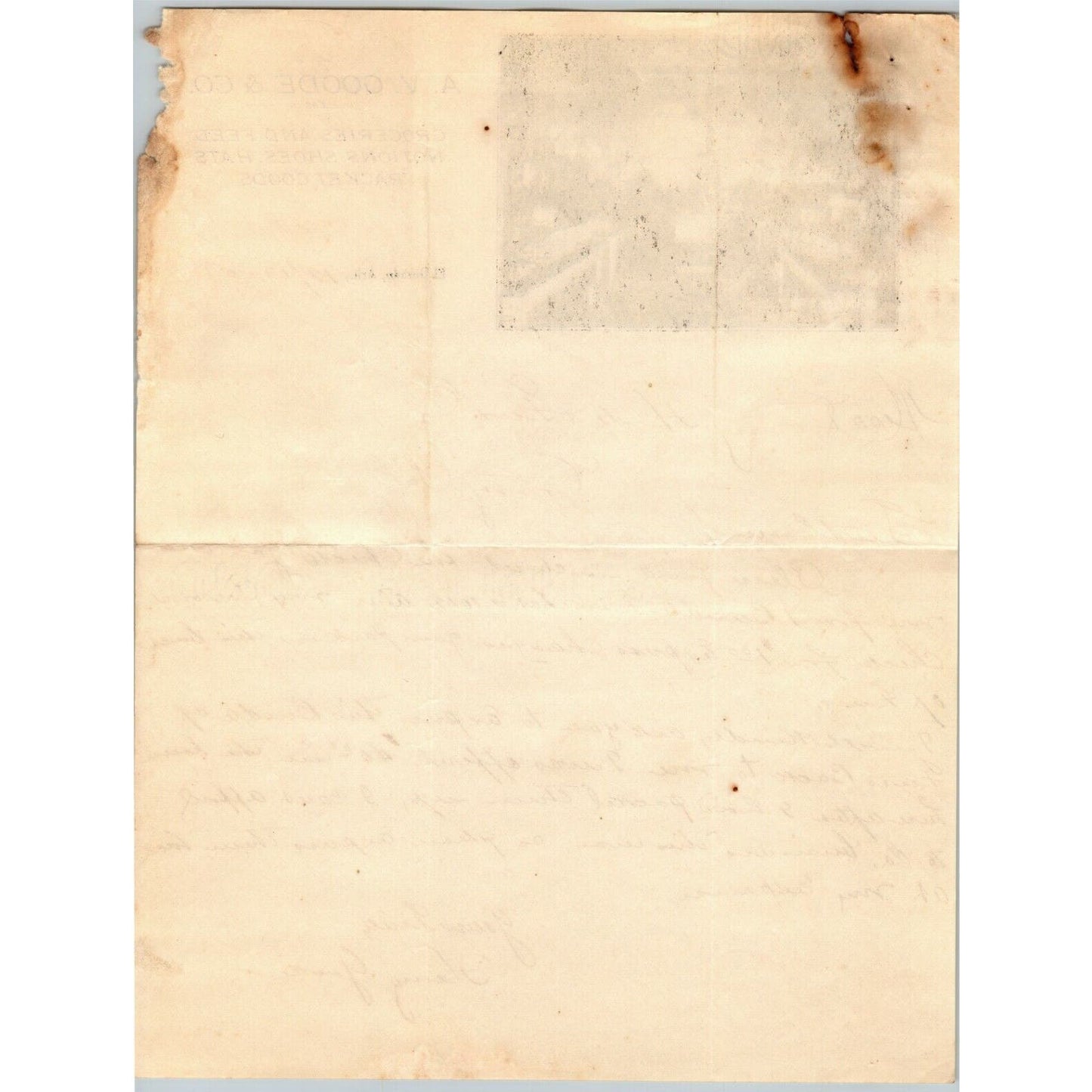 A.V. Goode & Co. 1908 El Dorado, Ark. Letterhead / Corry Hide & Fur Penn. ALS