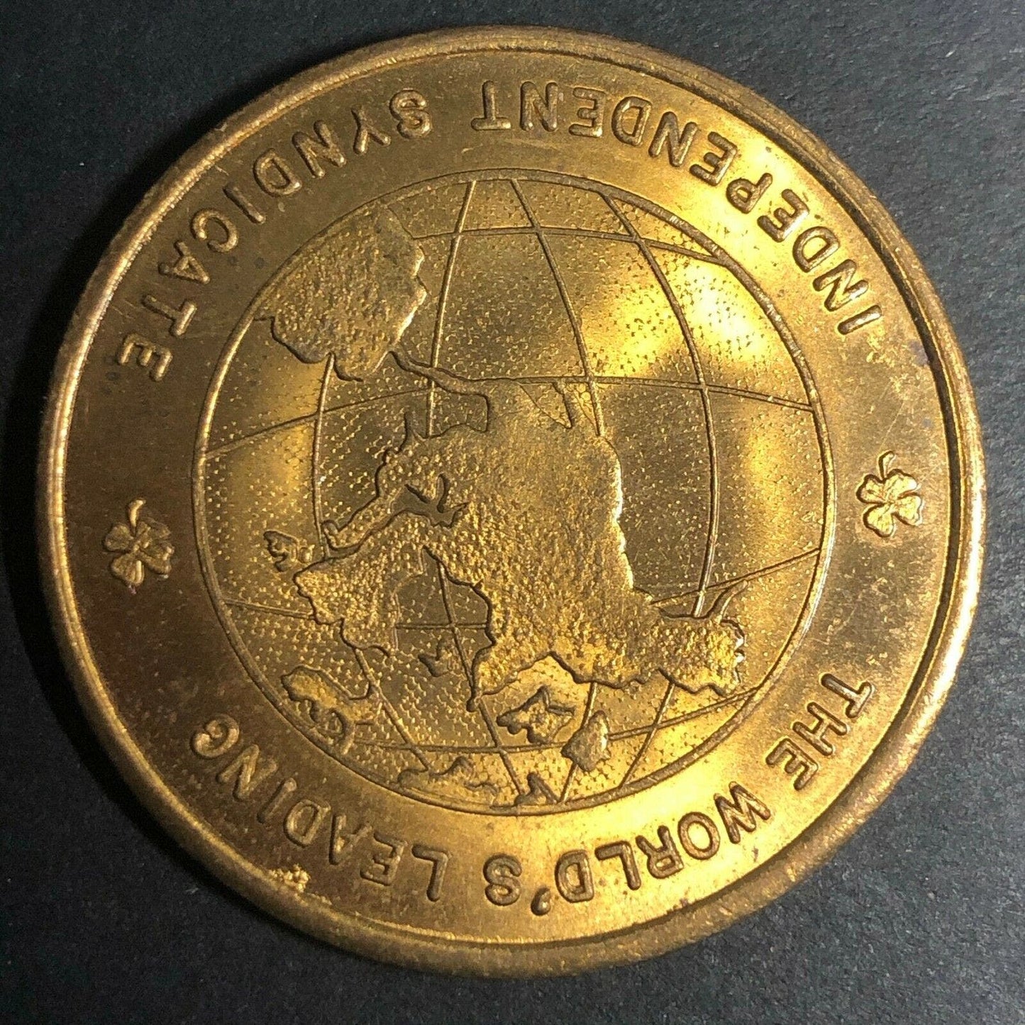c1950's 35.35mm Brass "General Features Corp." Mercury Head - Globe Fauver Coll.