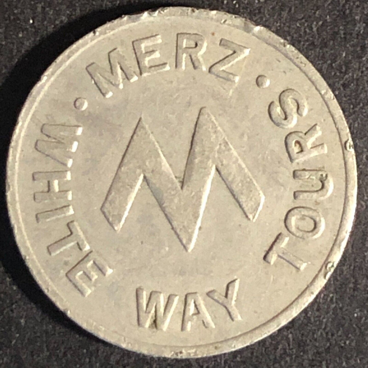 Merz White Way Tours Philadelphia WM Transit / Bus Token 19mm -- Scarce