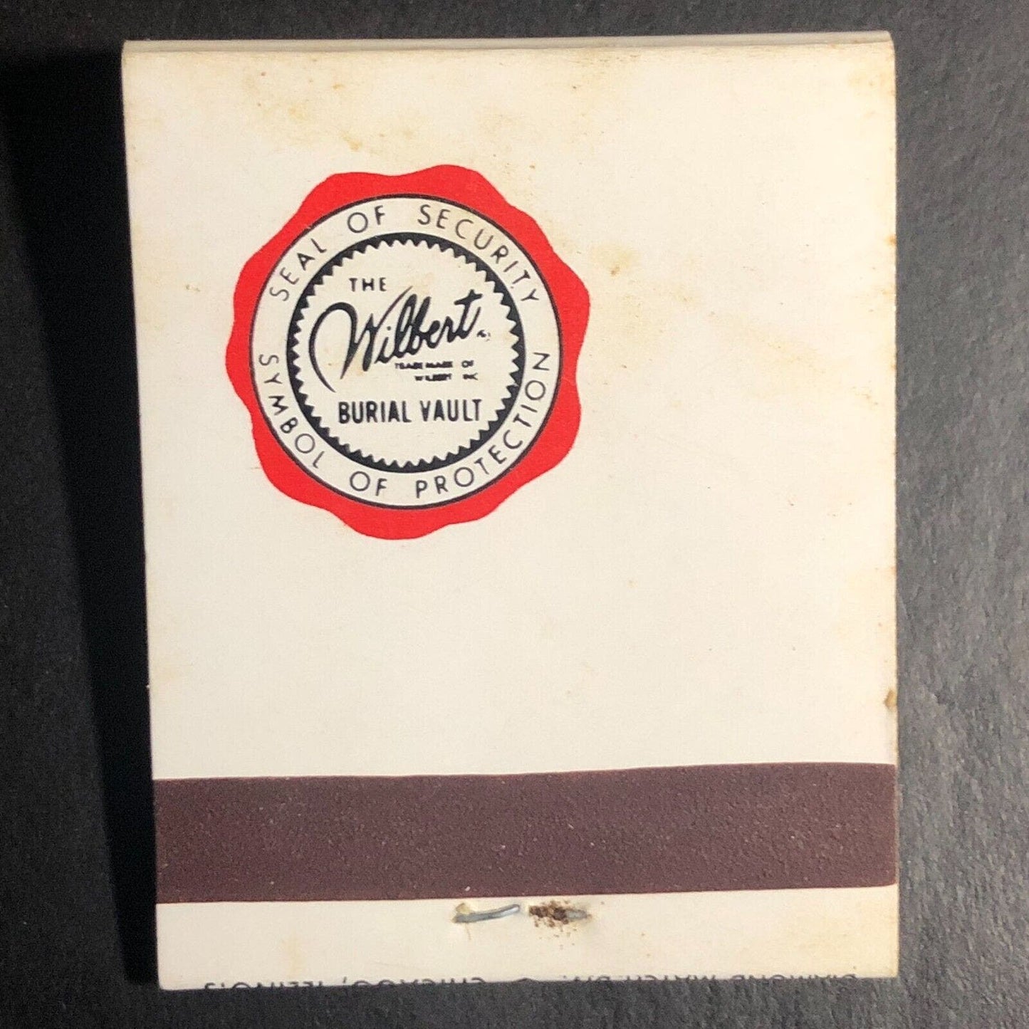 Wilbert Burial Vault Forest Park, IL Full Matchbook c1974-84