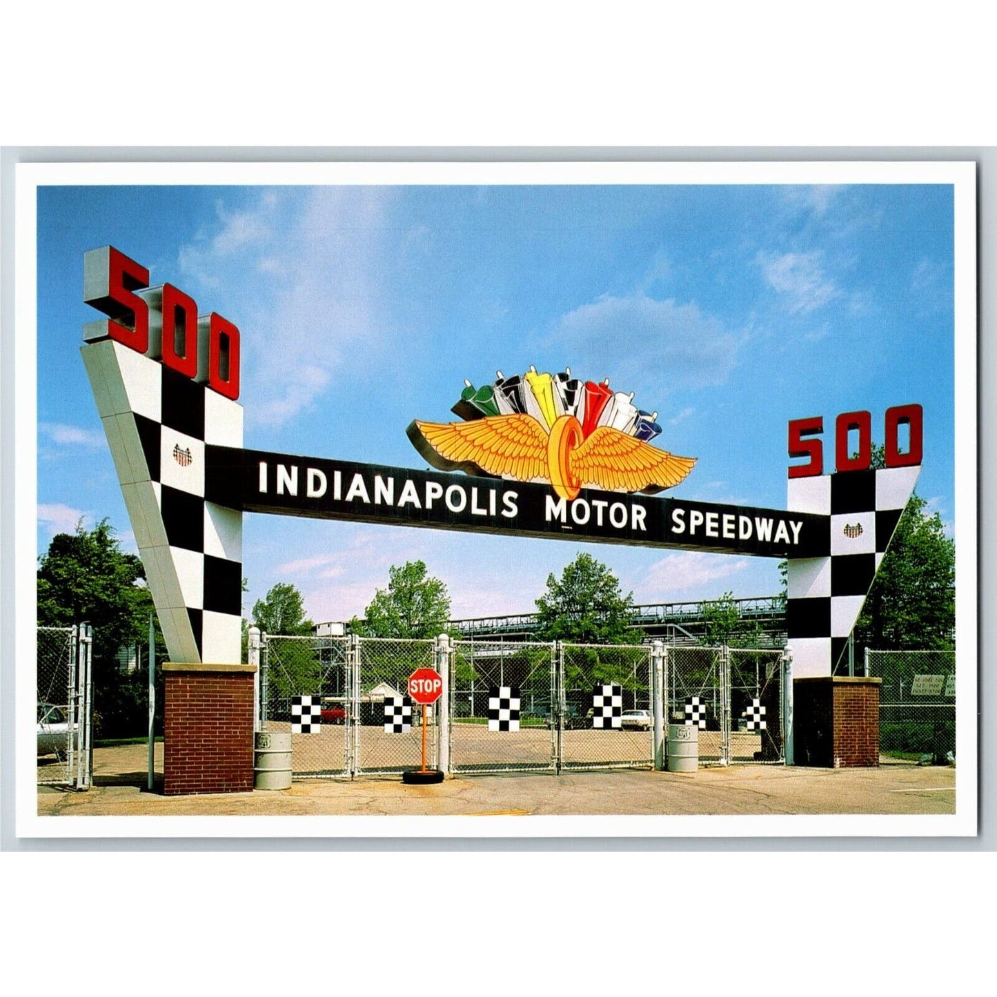 c2002-03 Indy 500 - Main Gate Closed - Motor Speedway NOS 4" x 5 3/4" Postcard