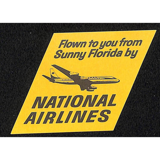 National Airlines (Newspaper? Oranges?) "..from Sunny Florida" No Gum Label