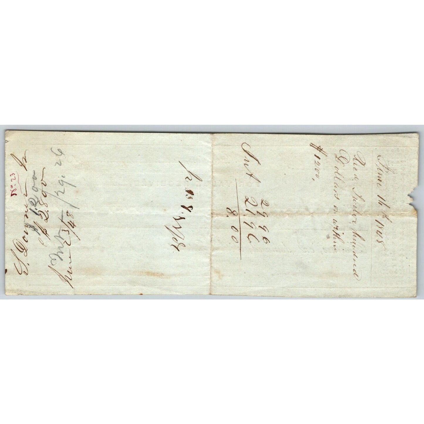 Boston, MA c1848 Promissory Note Samuel Lowner ?