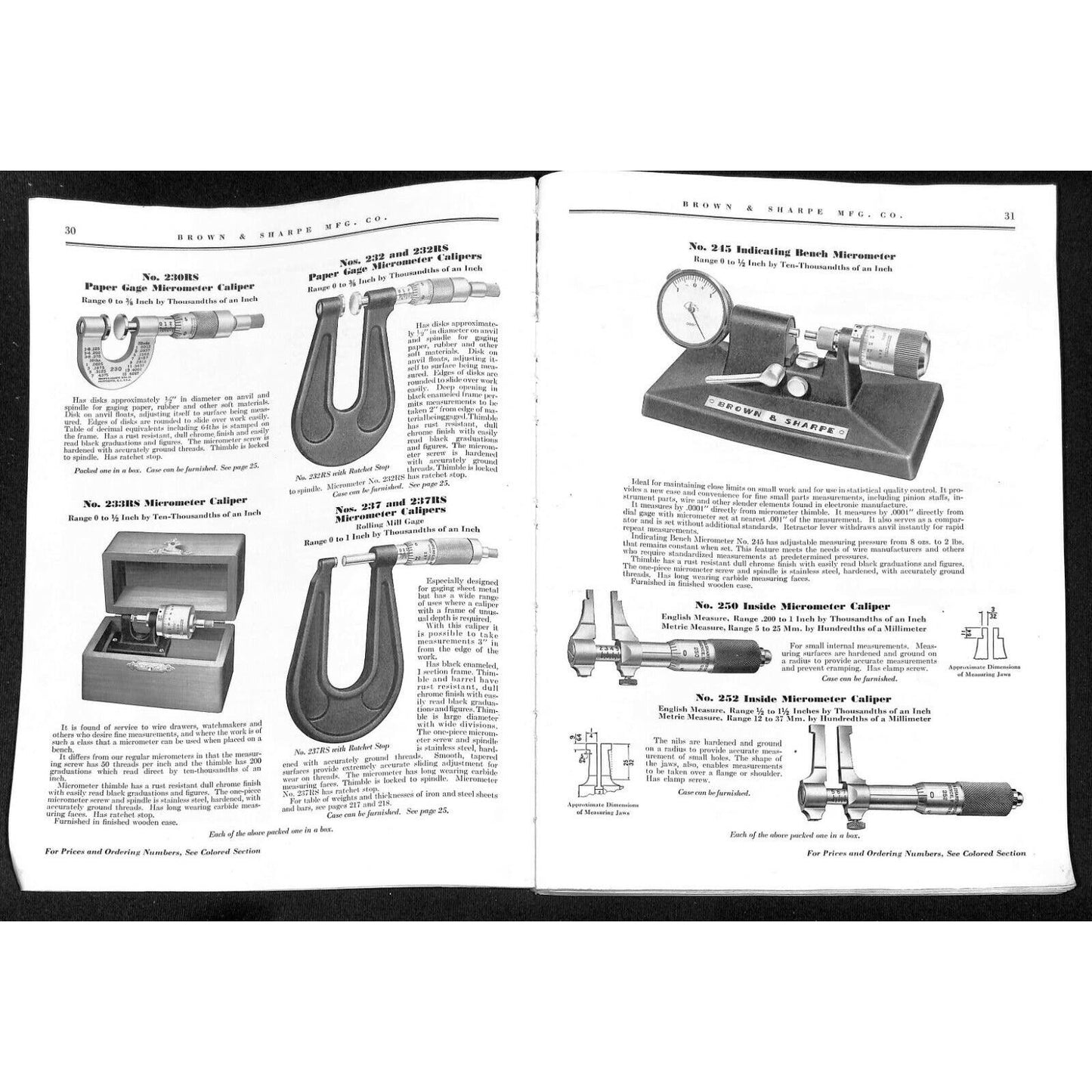 1951 Brown & Sharpe Small Tool Catalog No. 35 - 220pp Mid-City Hardware Chicago