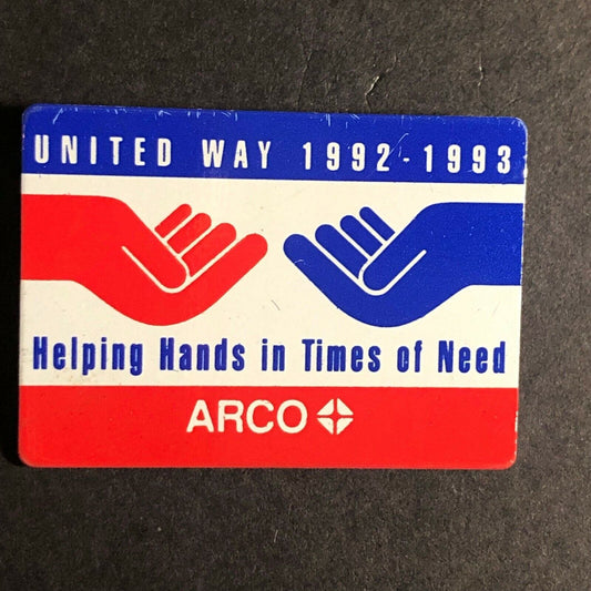 1992-93 ARCO / United Way Lapel Pin - "Helping Hands in Times of Need"