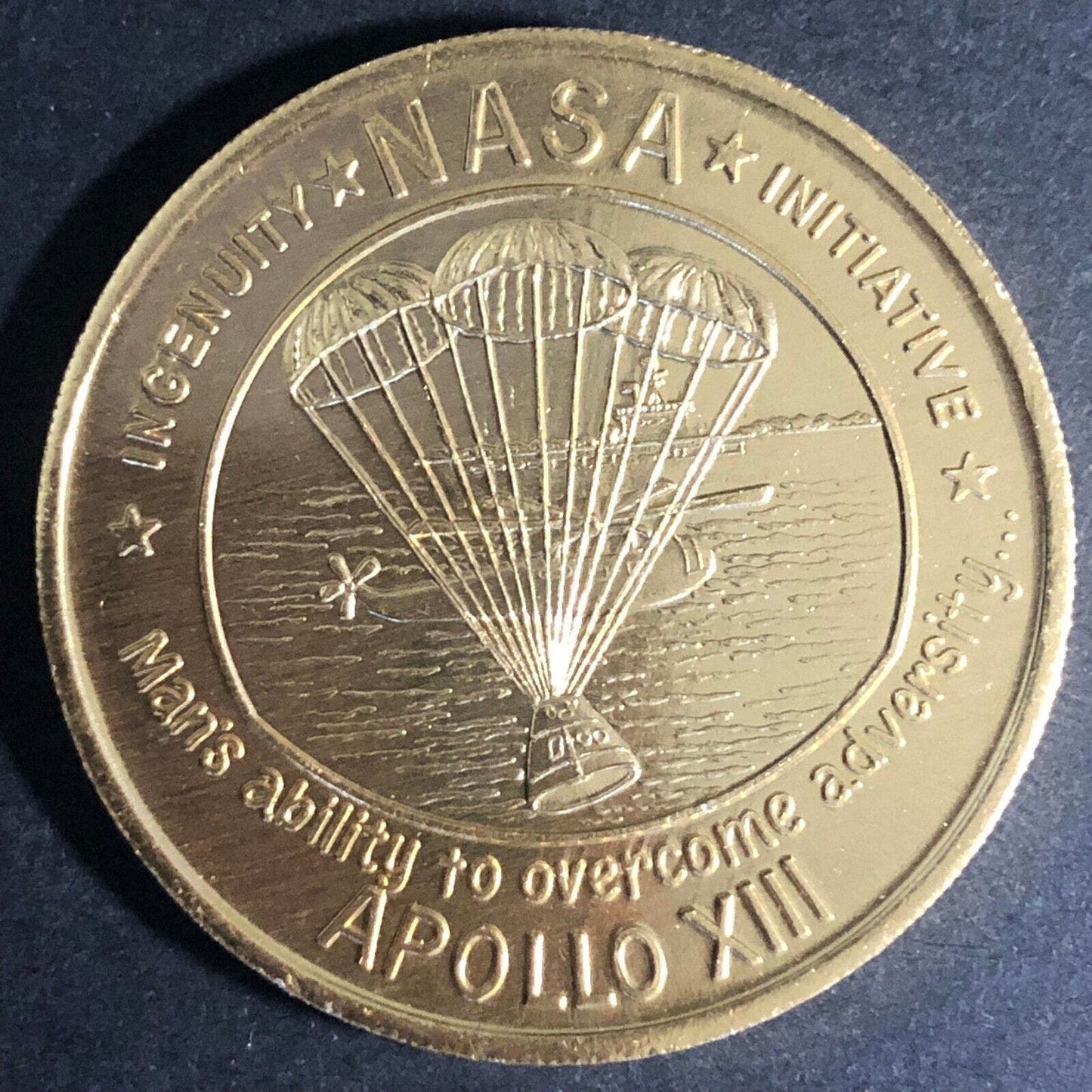 NASA Apollo XIII Swigert Lovell Haise April 1970 Alum. Medallion 39mm VGC