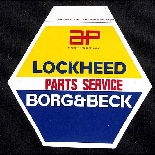 Borg & Beck Lockheed AP Automotive Products Parts Service Hexagon Sticker Scarce