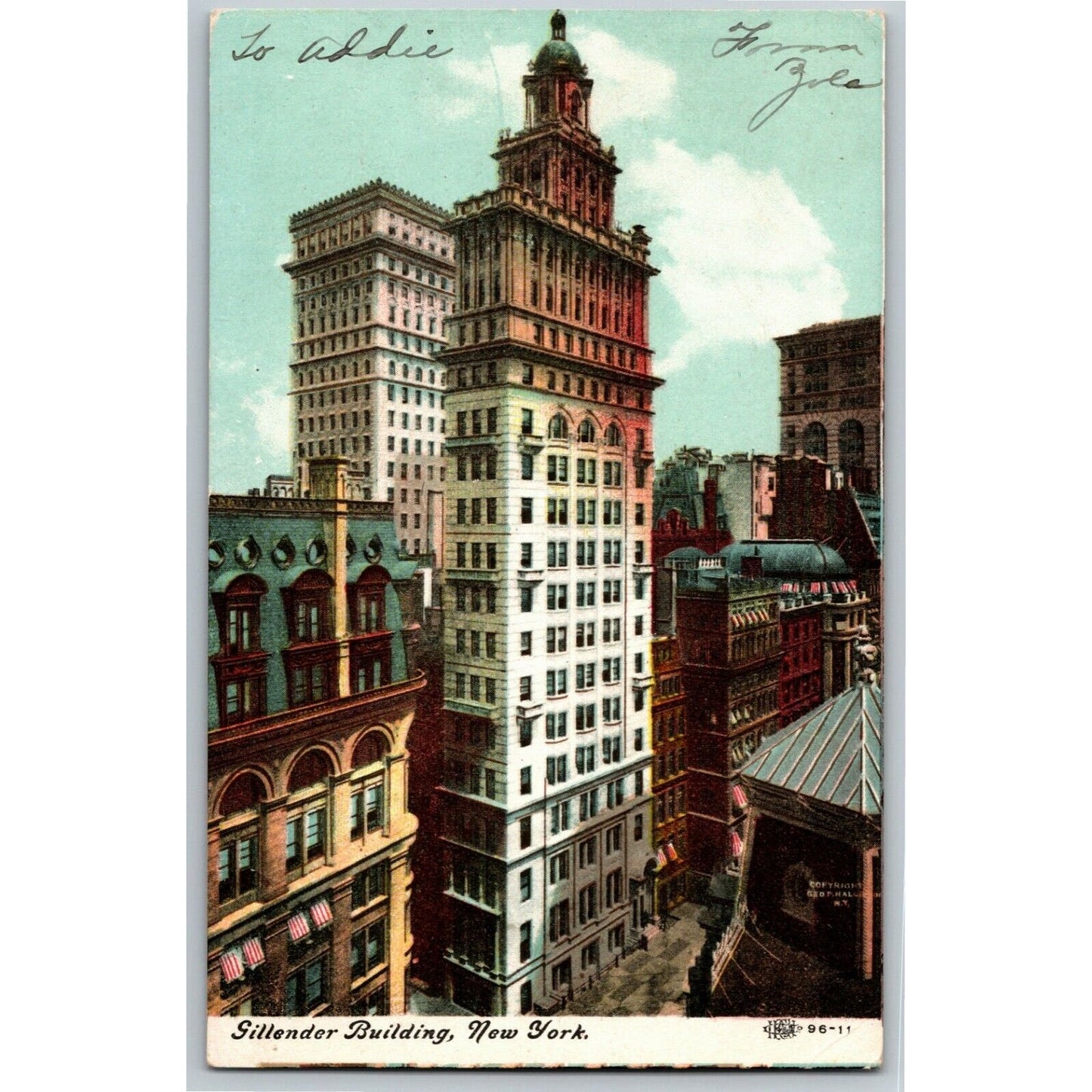 Vintage c1907-09 New York Postcard "Gillender Building" (Illustrated PC Co.)