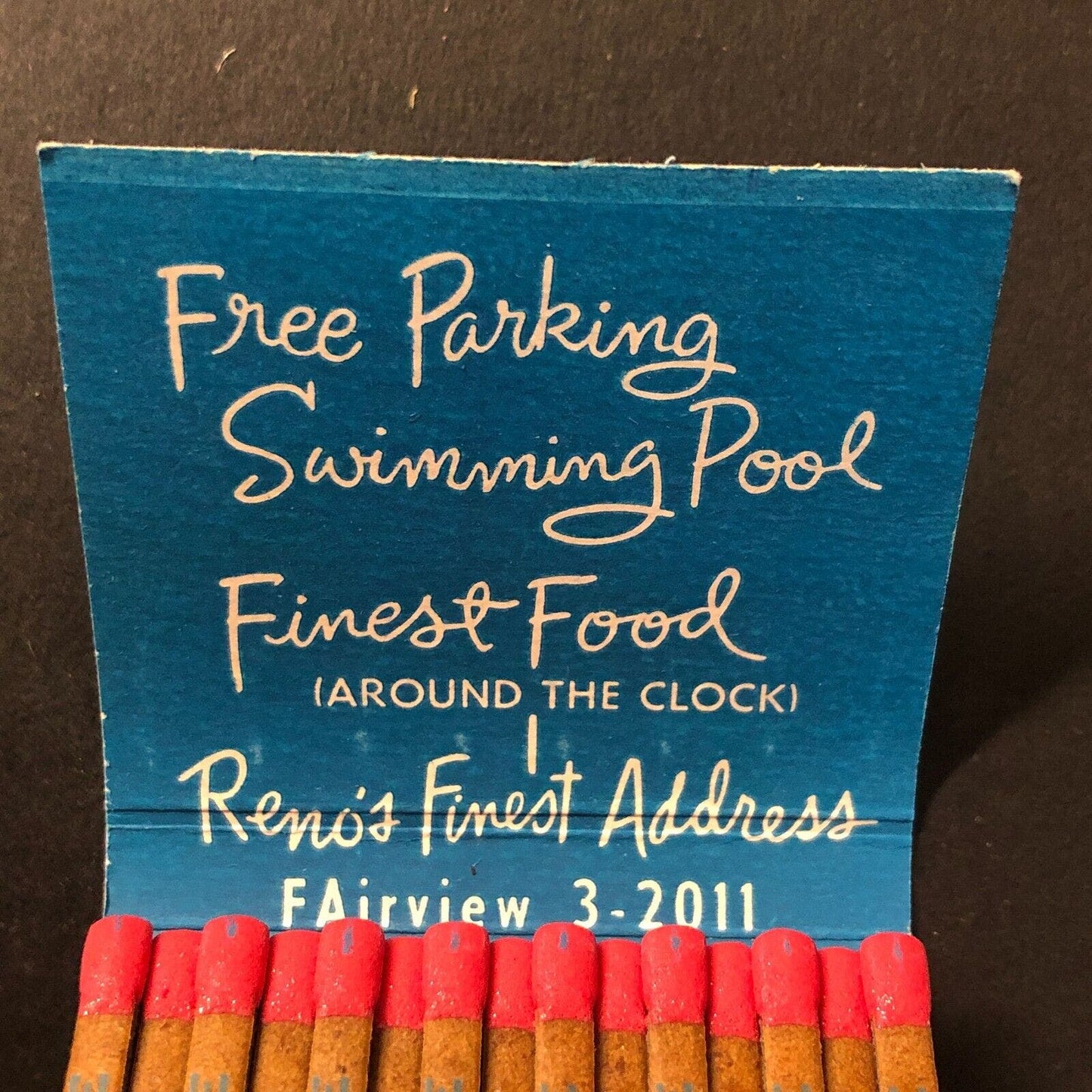 Hotel Riverside Reno Resort Casino Dancing Show Girls Full Matchbook c1950s
