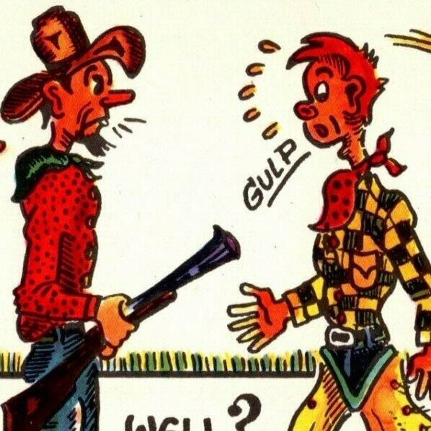 c1970's Cowboy Humor - "Well" Vintage Postcard