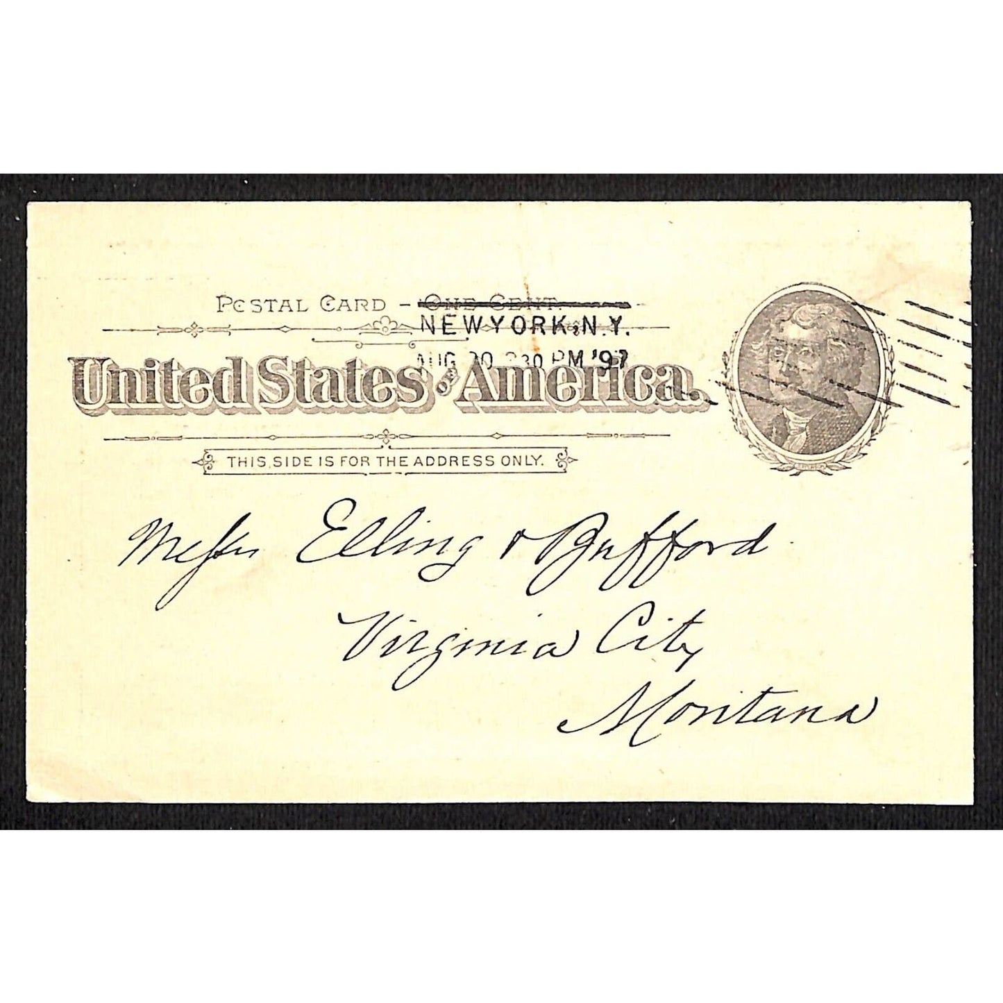 New York Walter Chur / "Abernant" Dinas Silica Fire Bricks ADV 1897 Postal Card