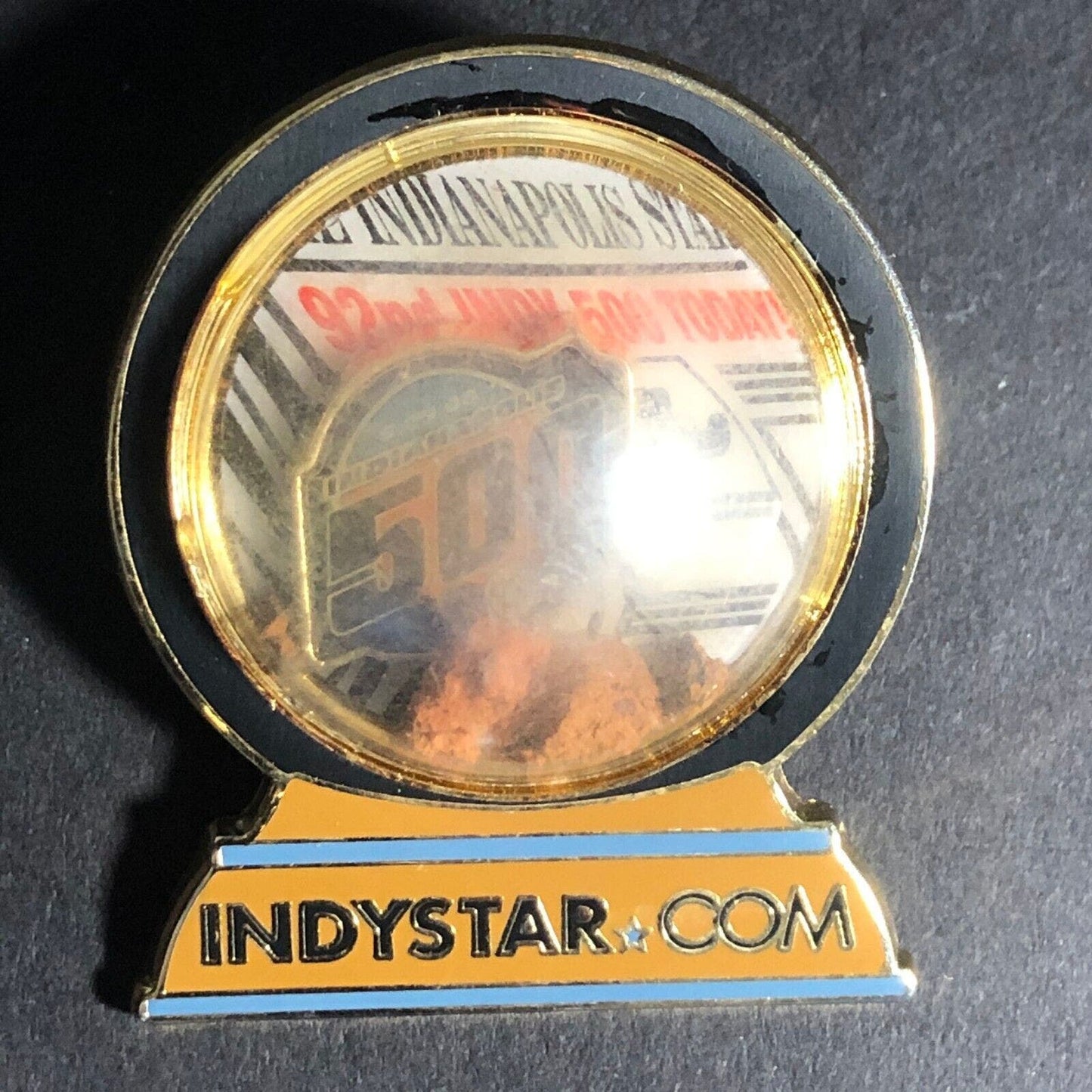 2008 Indy 500 Indystar Enameled Lapel Hat Pin w/ Rock Specimen Dome NOS Ltd Ed*