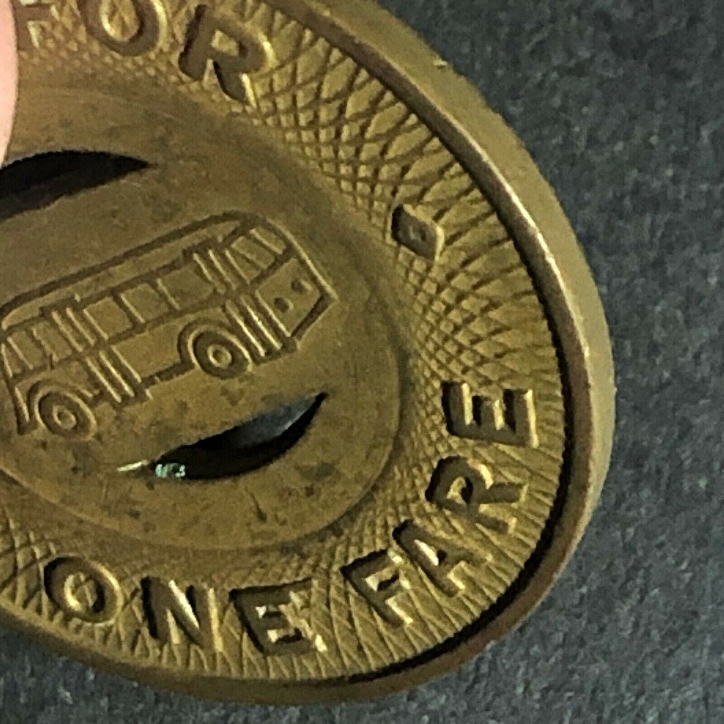 Scarce Sedalia Bus Co. MO G/F One Fare Transit Token -- 22mm c1940's