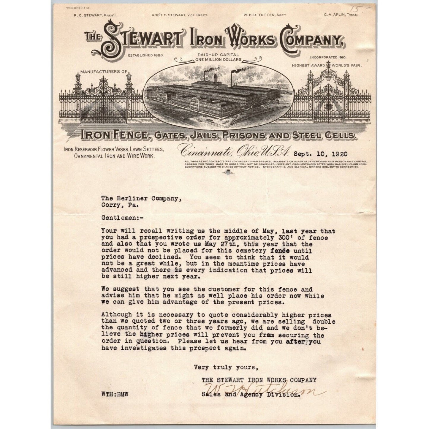 Akron Truss Co.1917 Letterhead Akron, Ohio Trusses with Sponge Rubber Pads