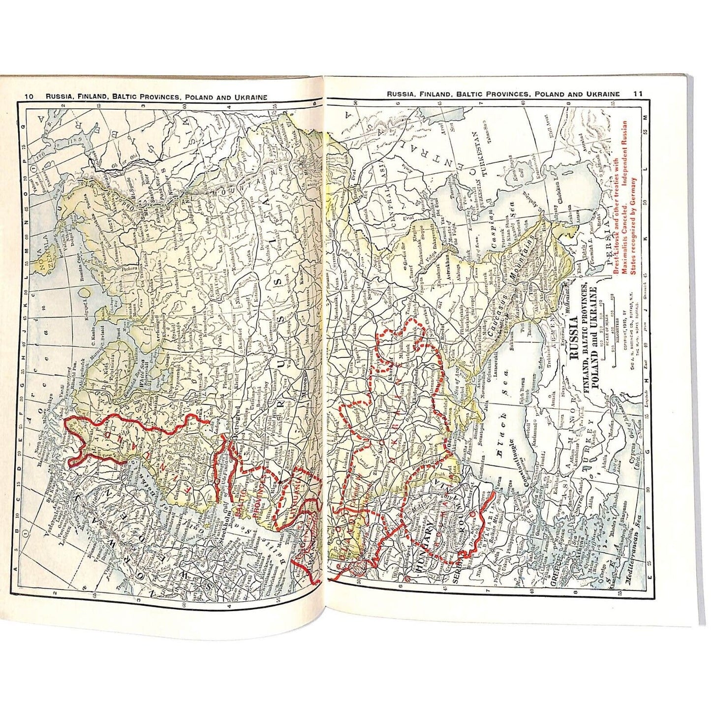 Lovell's "A New Atlas of the World" WWI c1919 SC Book 32pp Maps+++Text pp.