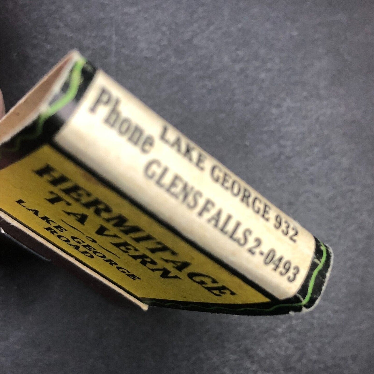 Hermitage Tavern Lake George Glens Falls NY Full Matchbook c1935-40's VGC Scarce