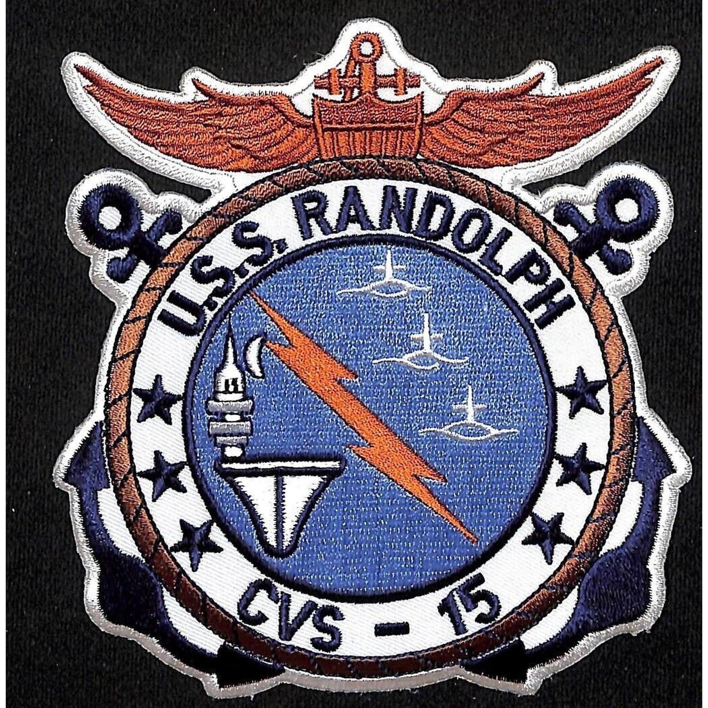 U.S. Navy USS Randolph CVS-15 Embroidered Patch 4" x 5" VGC
