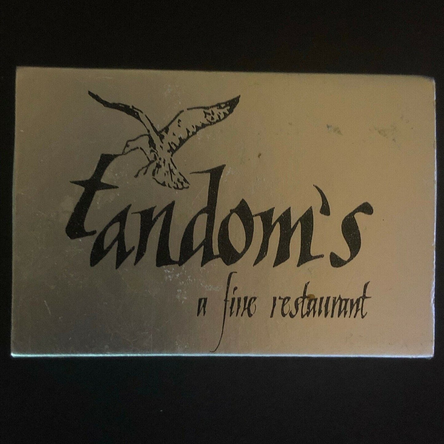 c1970's-80's Wooden Matchbox Matchbook Branford, CT "Tandom's Fine Restaurant"