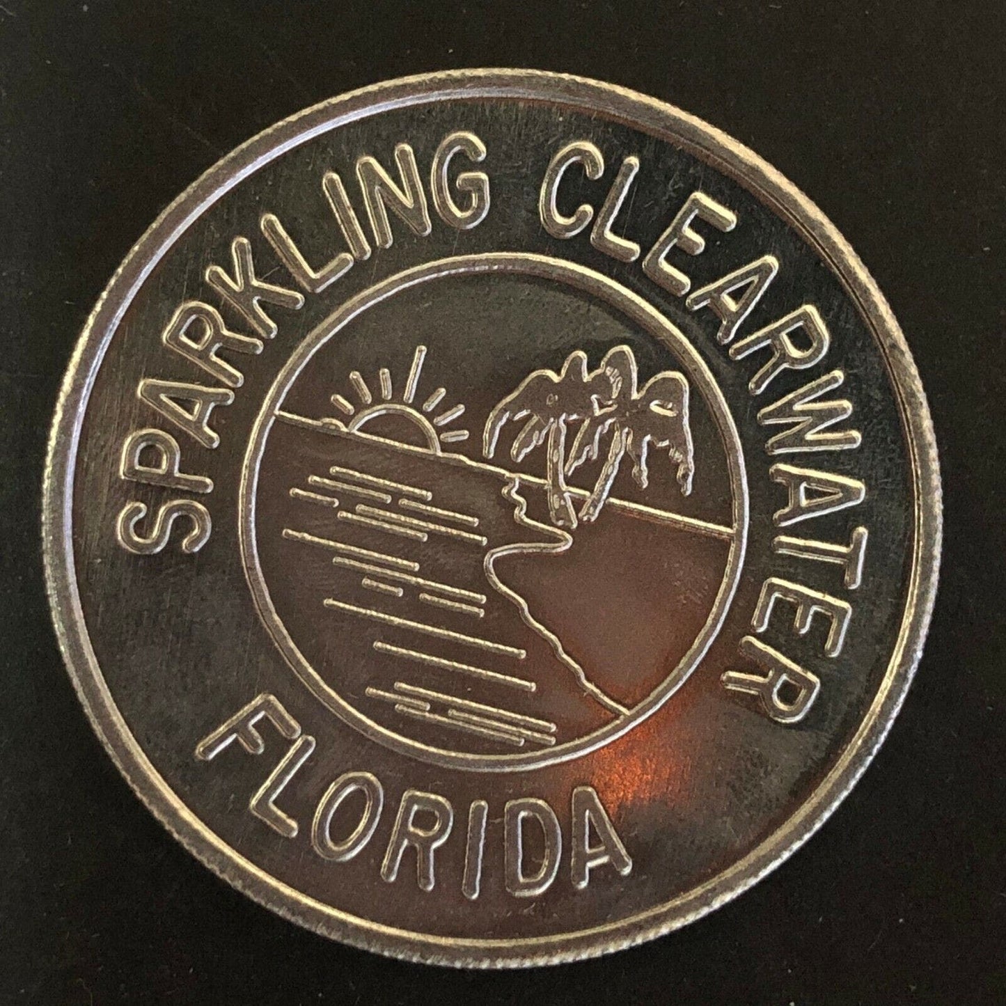 c1980's-90's Aluminum Clearwater, FL "The Jolly Trolley" Token 39mm One-Way