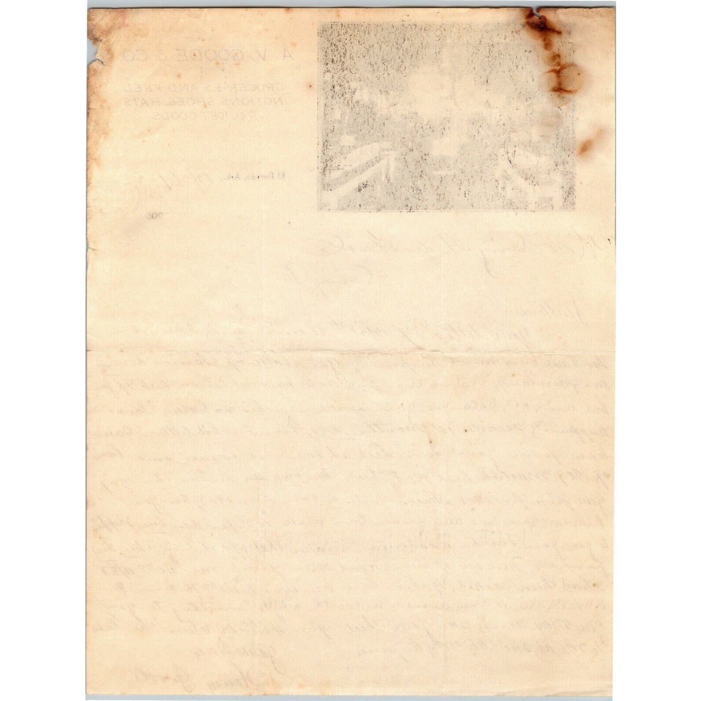 A.V. Goode & Co. 1908 El Dorado, Ark. Letterhead to: Corry Hide & Fur Penn. ALS