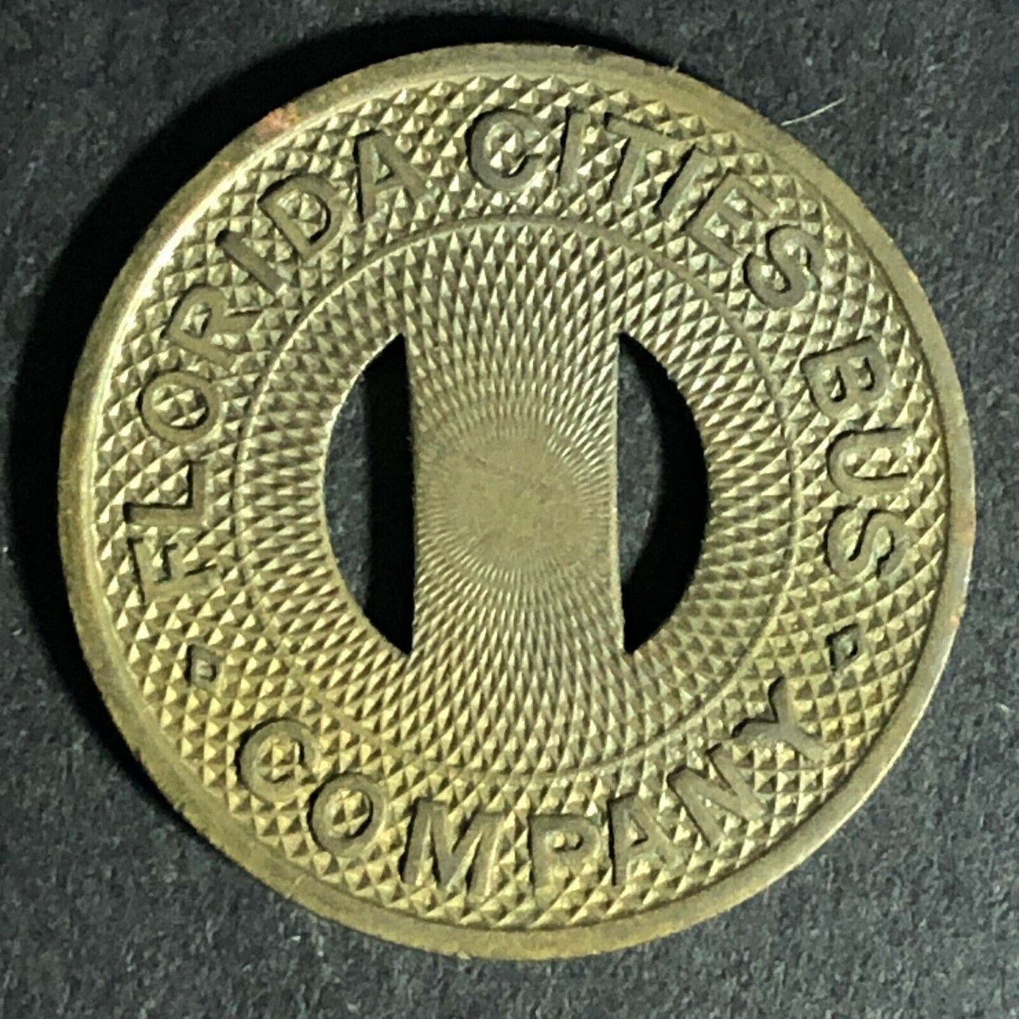 Vintage Florida Cities Bus Co. West Palm Beach Bus Fare Transit Token 23mm