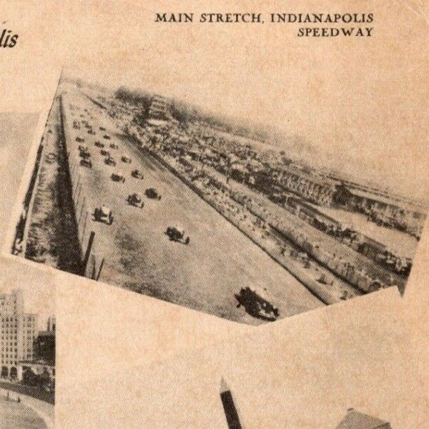 Indy 500 Postcard 1935 "Greetings From Indianapolis" Multi-view Unposted VGC