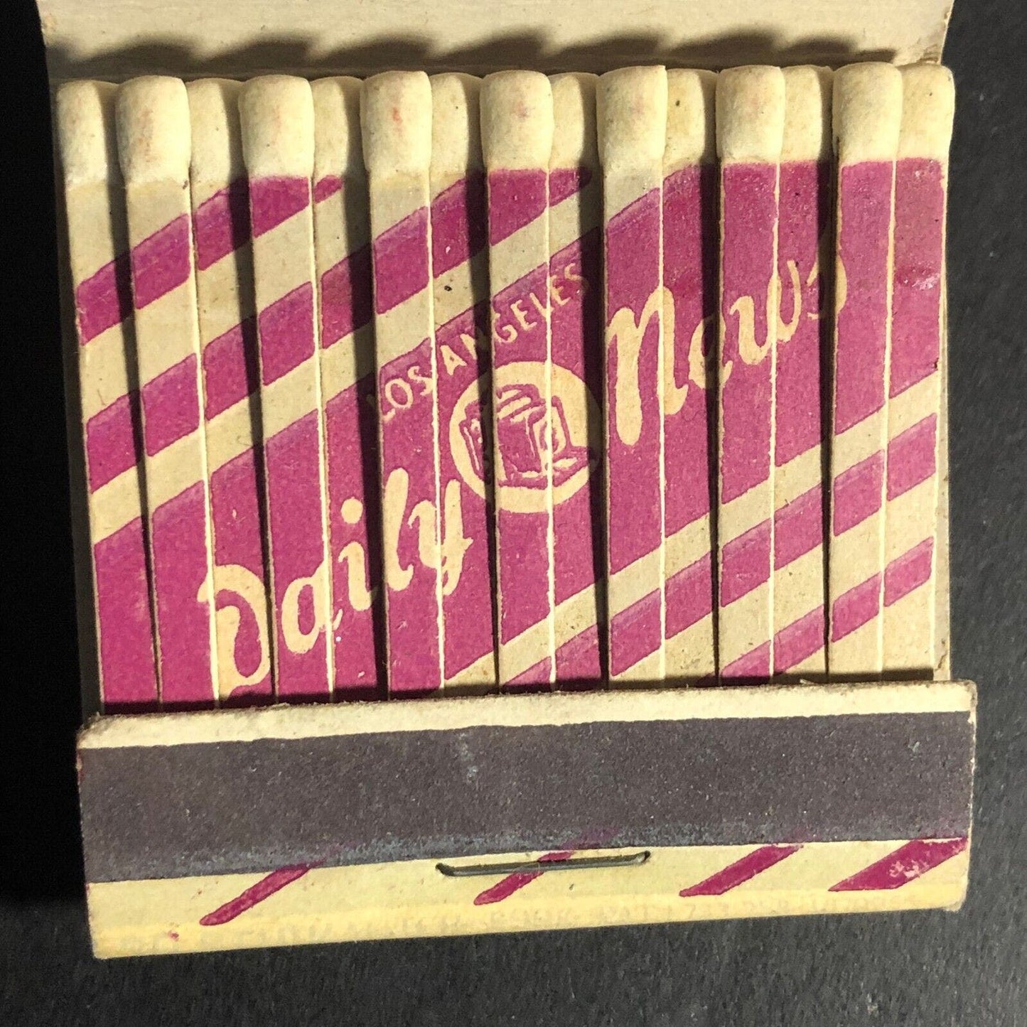 Los Angeles Daily News Printed Stick Matchbook c1940's-53 Full 30-Strike VGC