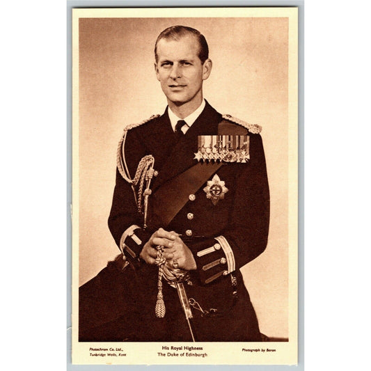 1940's The Duke of Edinburgh Portrait PPC Postcard Unposted