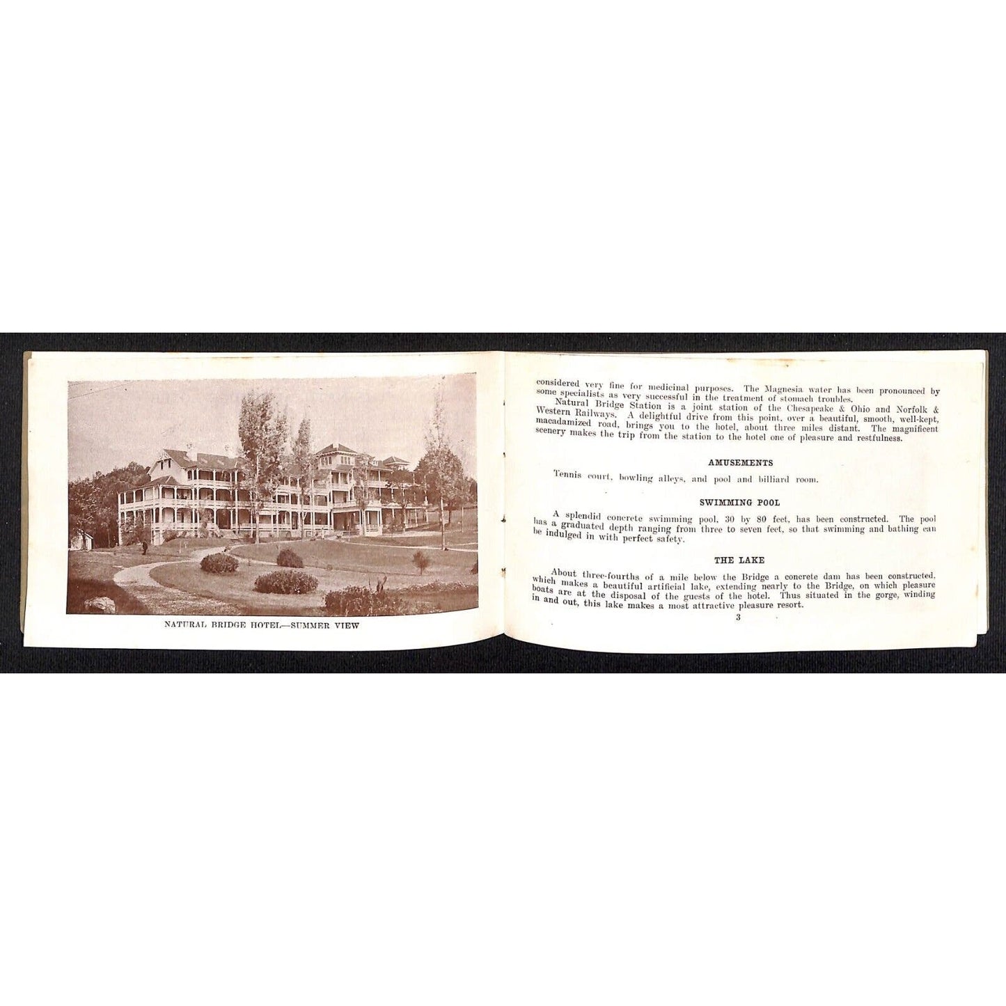 Natural Bridge, VA Hotel Small Pictorial Souvenir Booklet c1883 18pp.