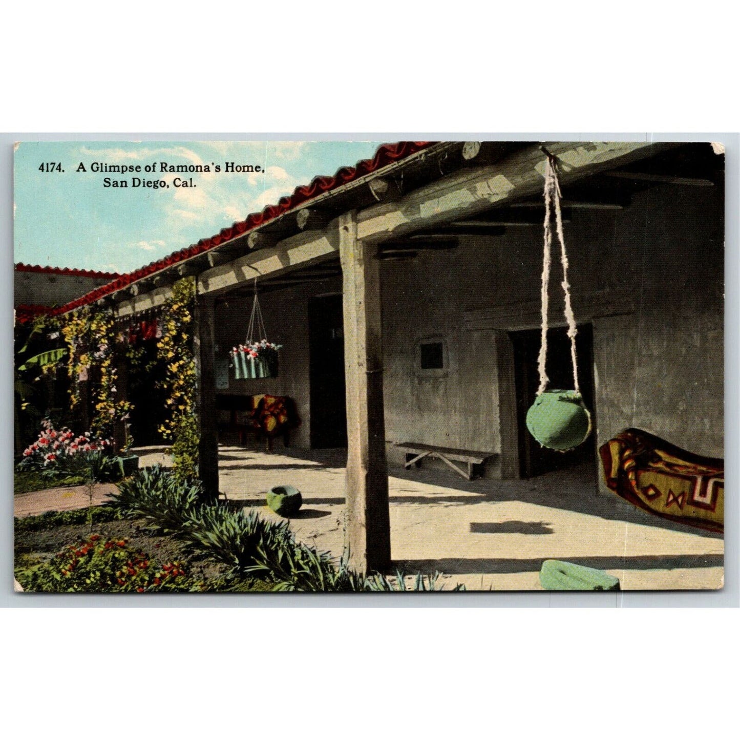 Vintage c1915 PPC Postcard "A Glimpse of Ramona's Home, San Diego"