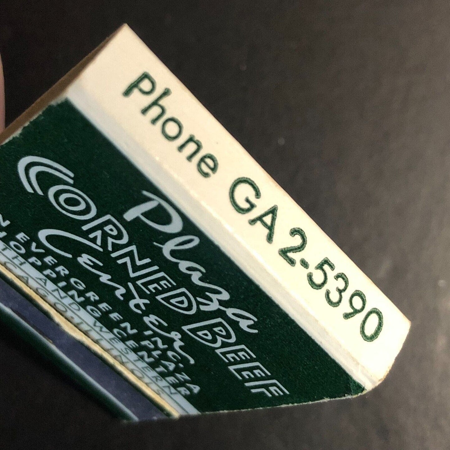 "Plaza Corned Beef Center" Restaurant Chicago Full Matchbook c1955-60's Scarce