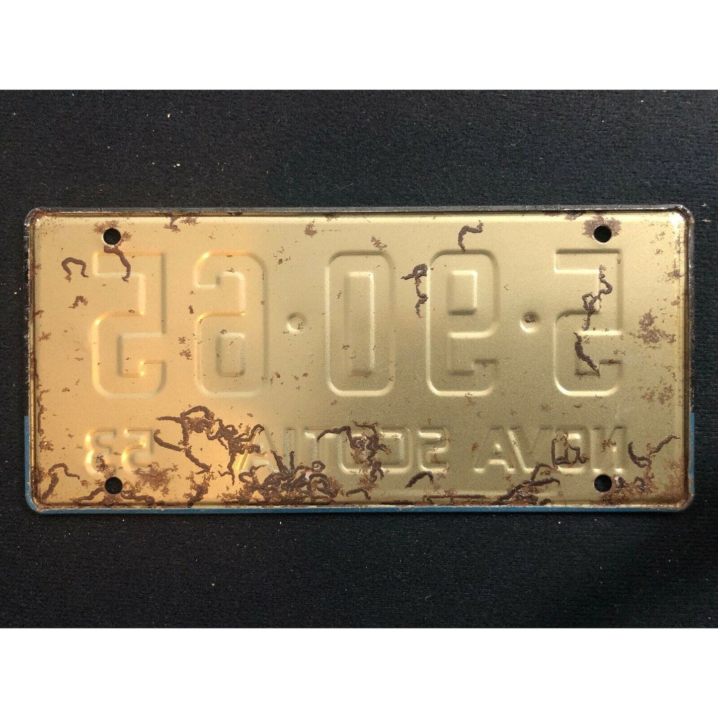 1953-54 General Mills Wheaties Tin Mini Bicycle License Plate - Nova Scotia