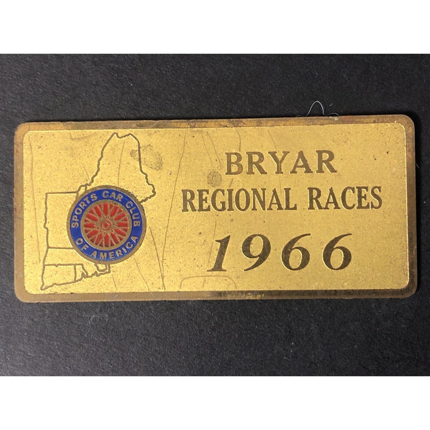 SCCA (New England Region) 1966 Bryar Regional Races Brass Wall Plaque