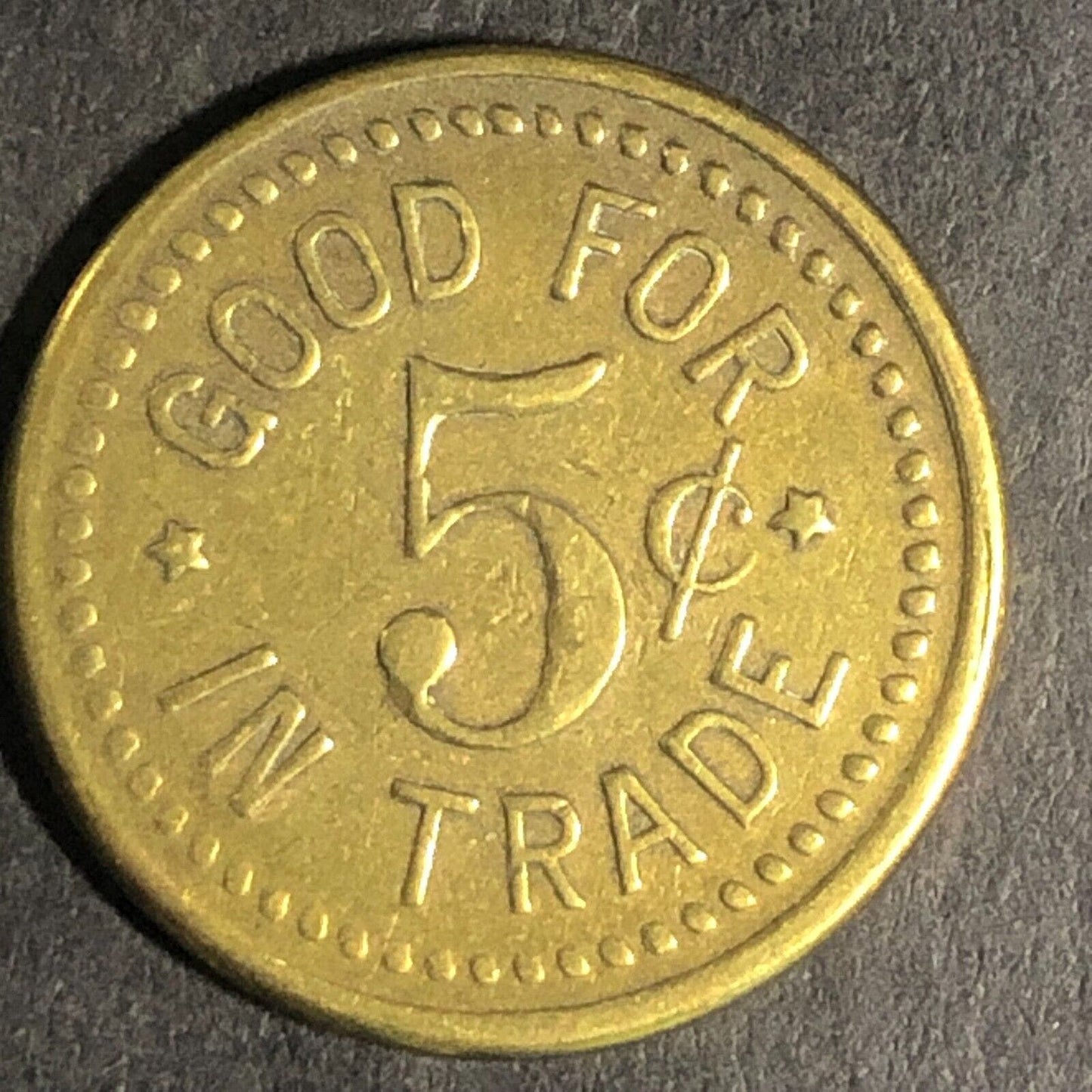 E.A.S. (Eatonville, WA - Edward A. Skennis) Brass G/F 5c In Trade Token 21mm