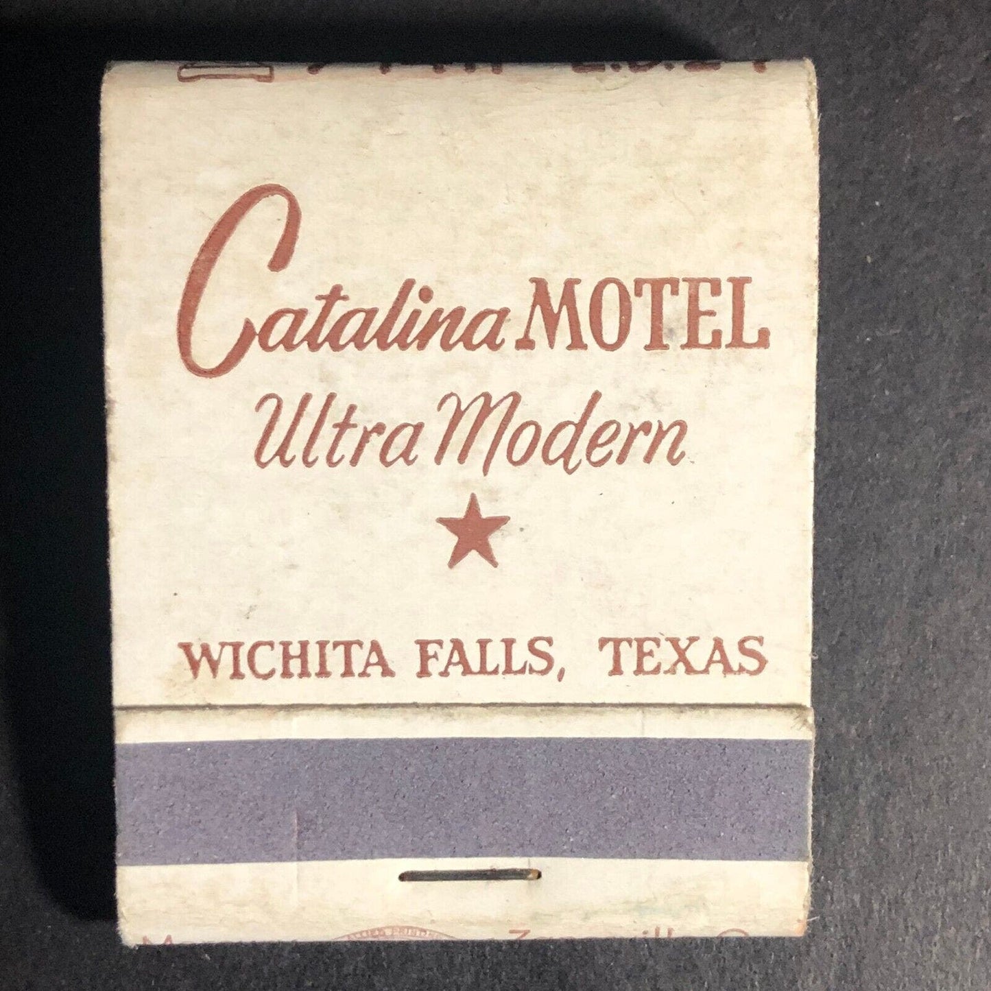 Catalina Motel Wichita Falls 20-Strike Full Matchbook c1951-55 Very Scarce AAA