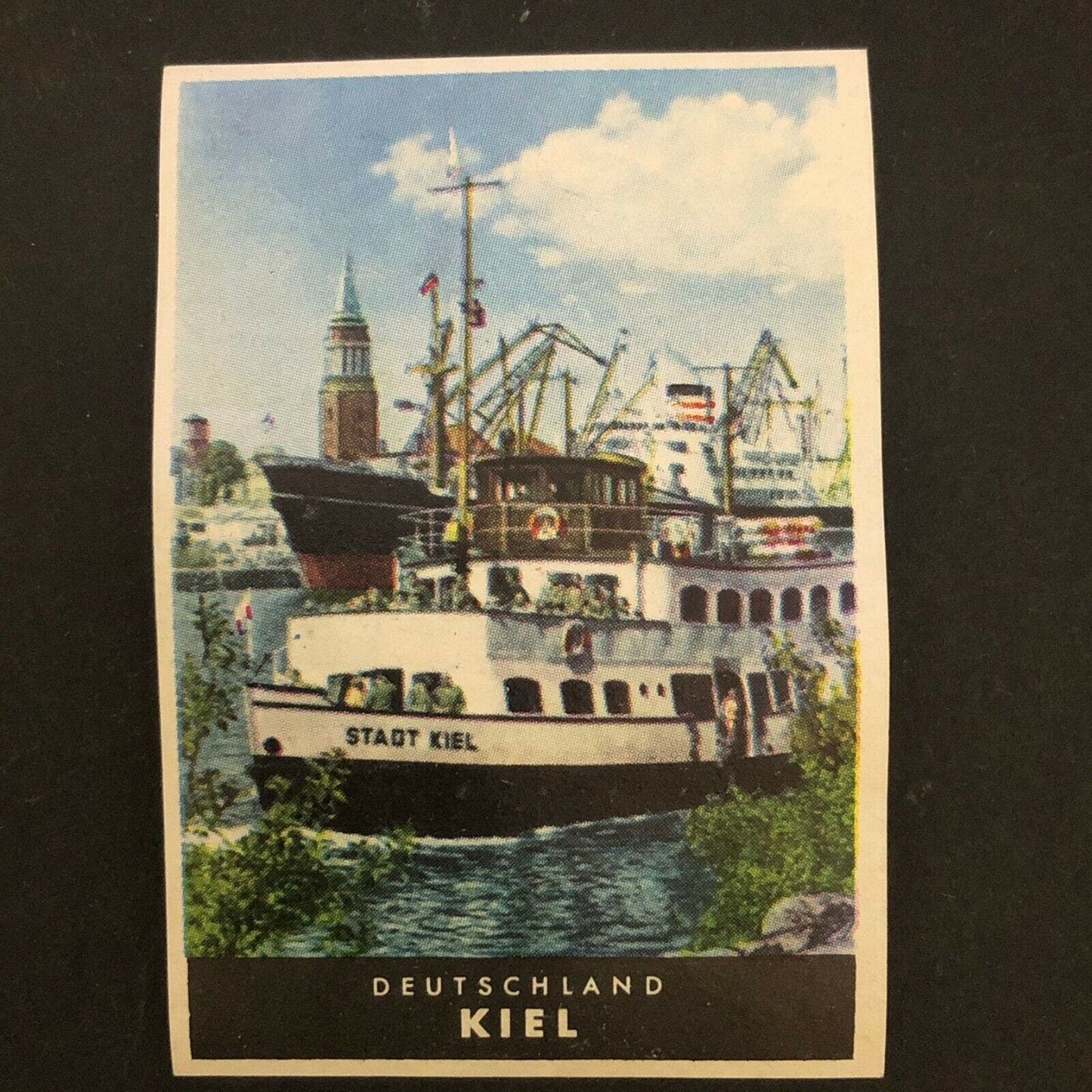 Vintage Advertising Stamp w/ Gum Adh. "Deutschland Kiel" Cruise Ship