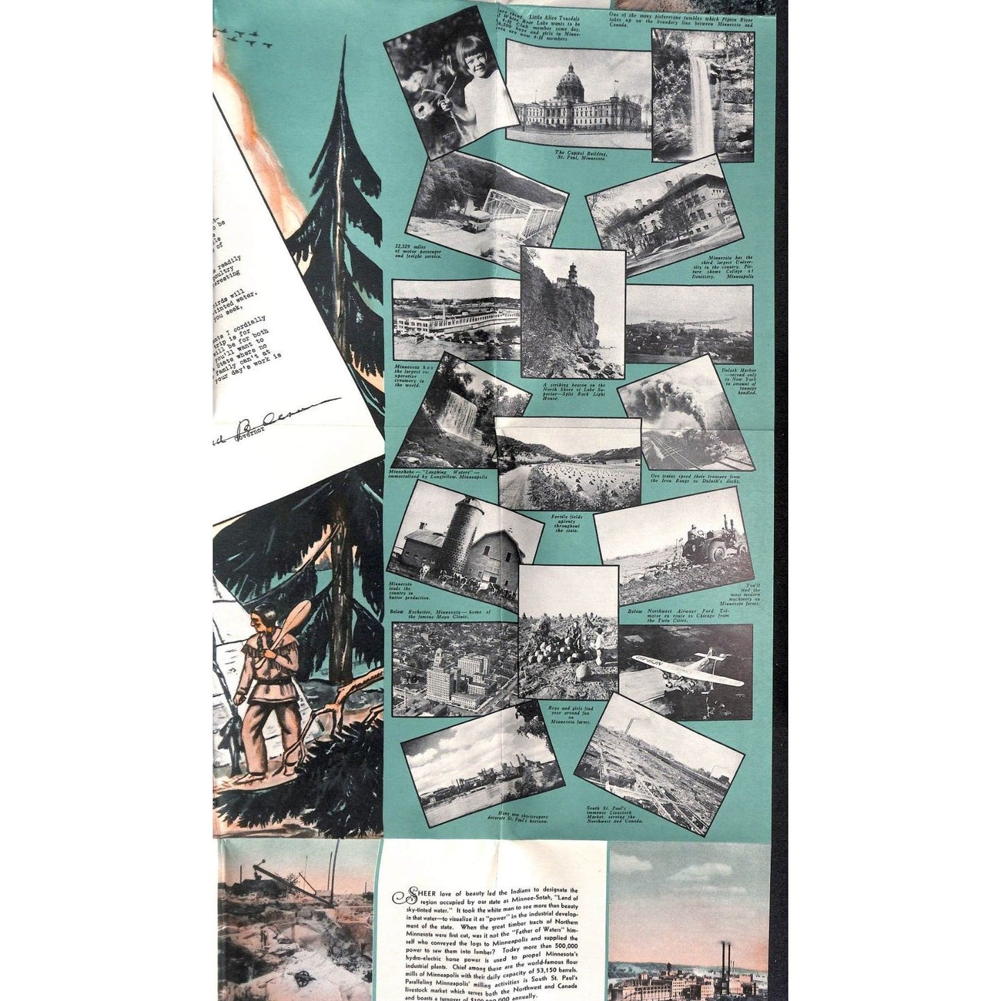 Minnesota "Where Dreams Still Come True" Map c1934 VGC Chicago World's Fair*
