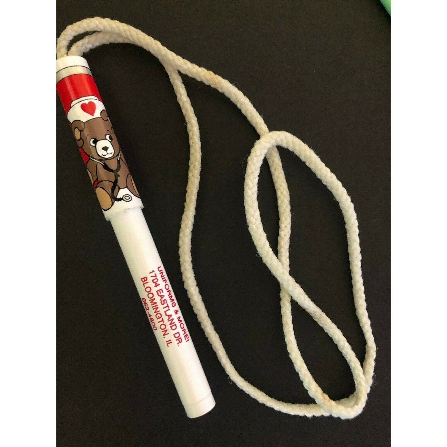 c1980's "Uniforms & More" Bloomington, IL Childs Nurse Bear Advertising Pen GC