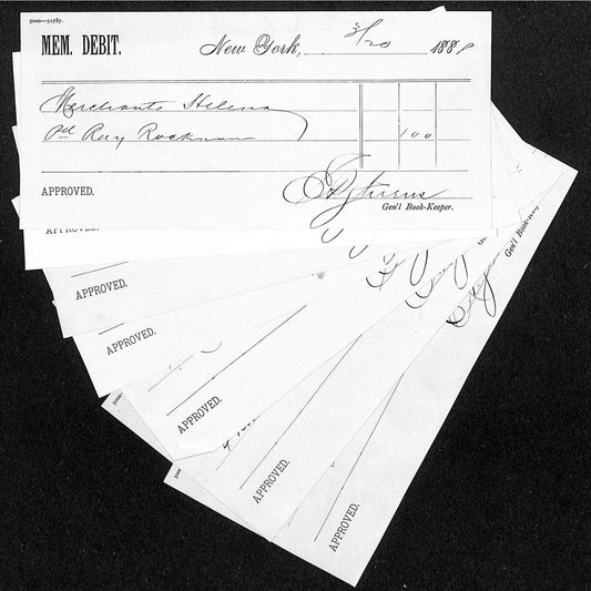 Helena Montana / New York / Merchant's Bank (Group of 8) 1888 Debit Memos