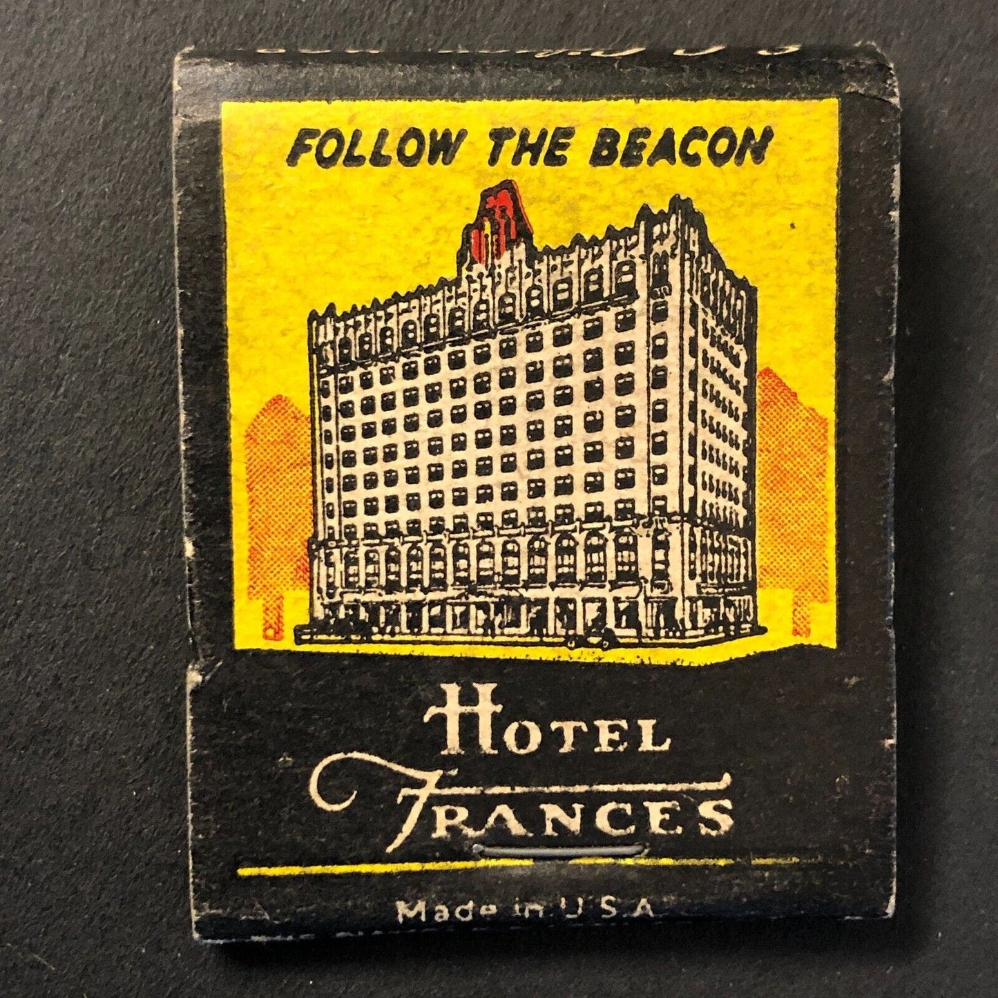 Hotel Frances Monroe, LA Vintage Full Matchbook c1930's-40's - Scarce