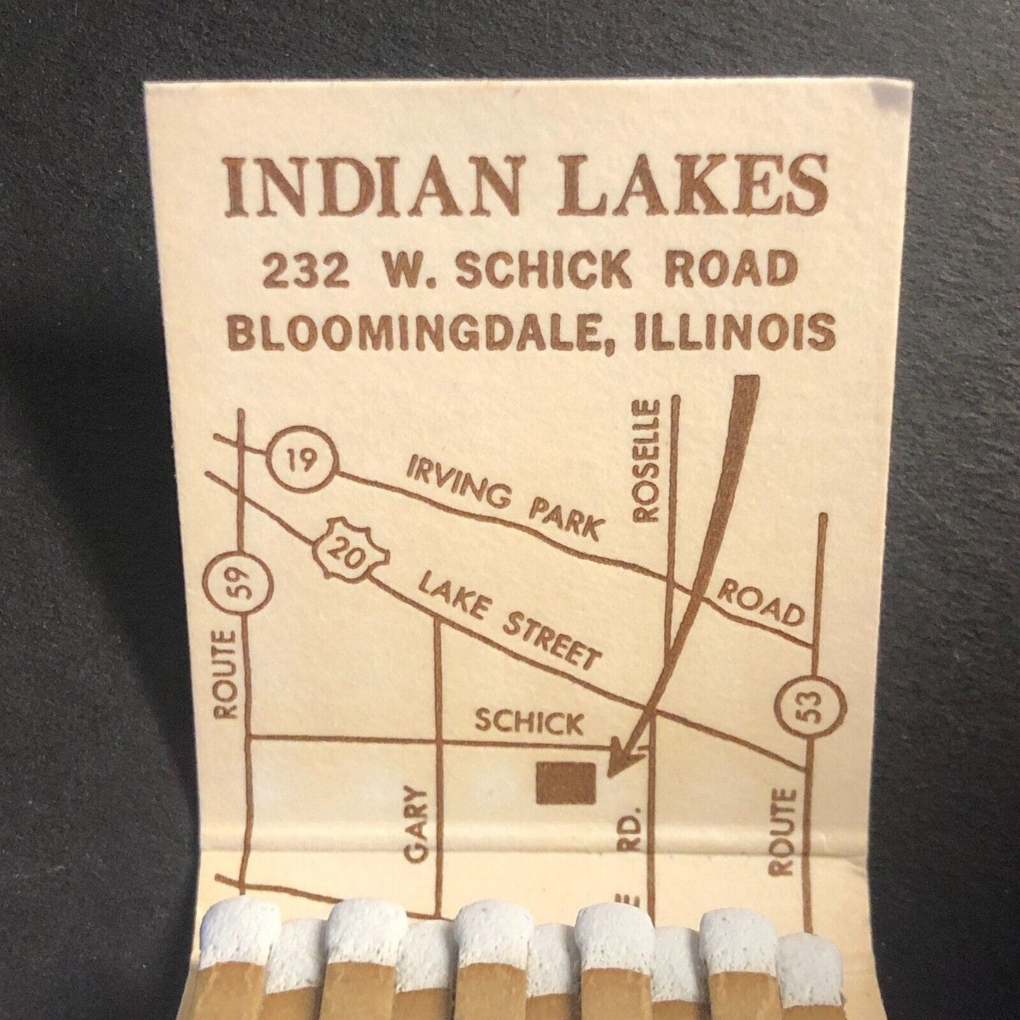 Indian Lakes Country Club Bloomingdale, IL Vintage Full Matchbook c1960's Scarce
