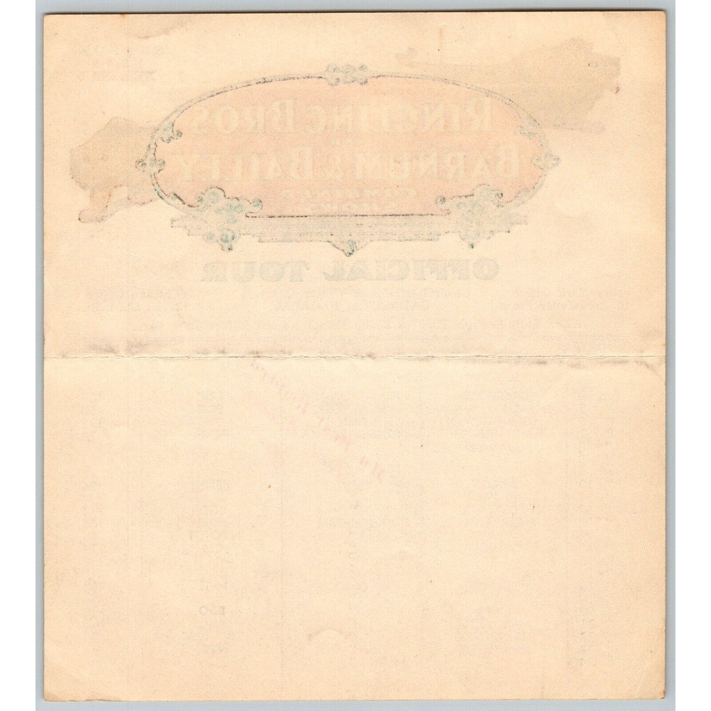 1949 Ringling Bros Barnum Bailey Circus Route Card Pittsburgh Akron Detroit
