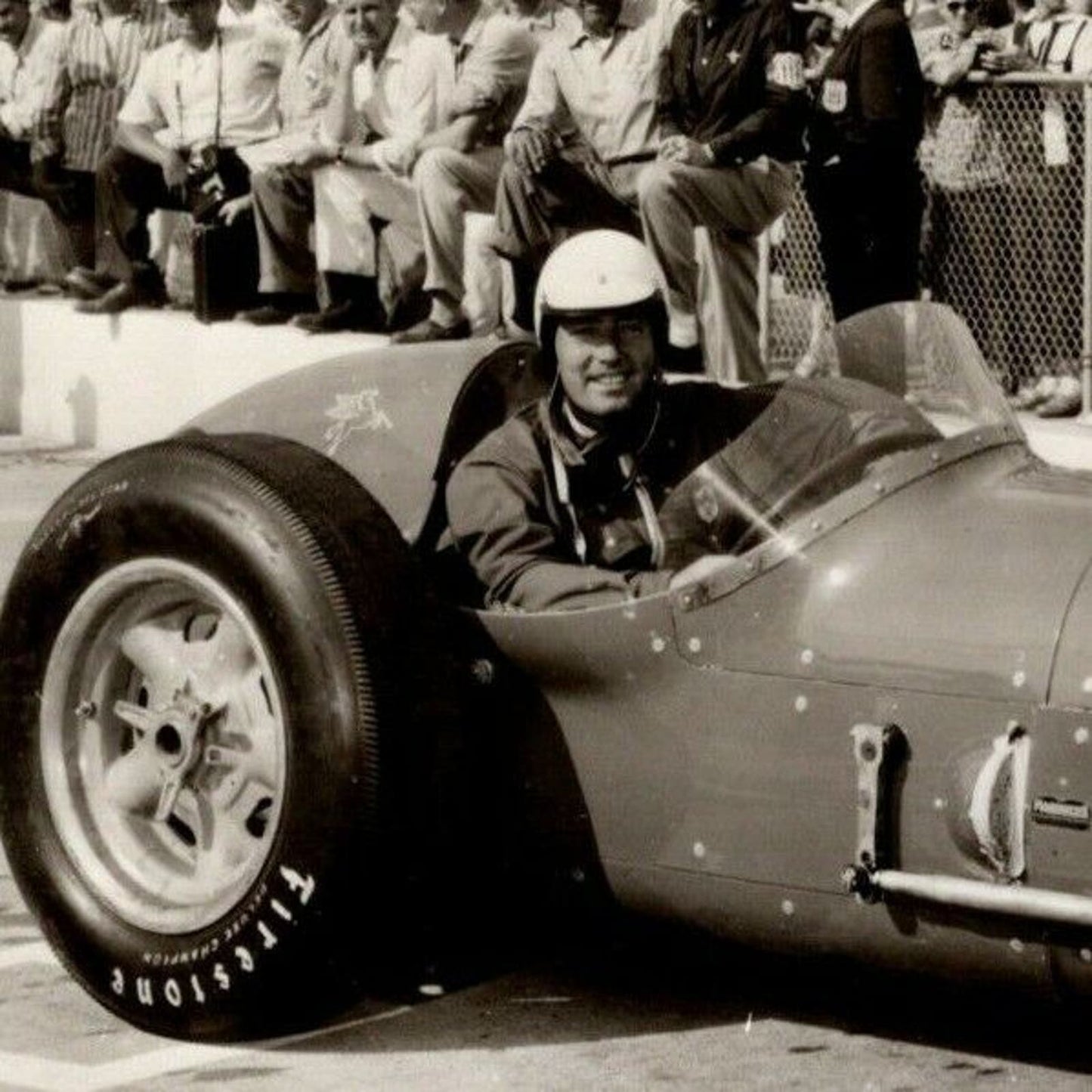Indy 500 RPPC Postcard "1957 Johnny Tolan" Official Race Photo Unposted VGC