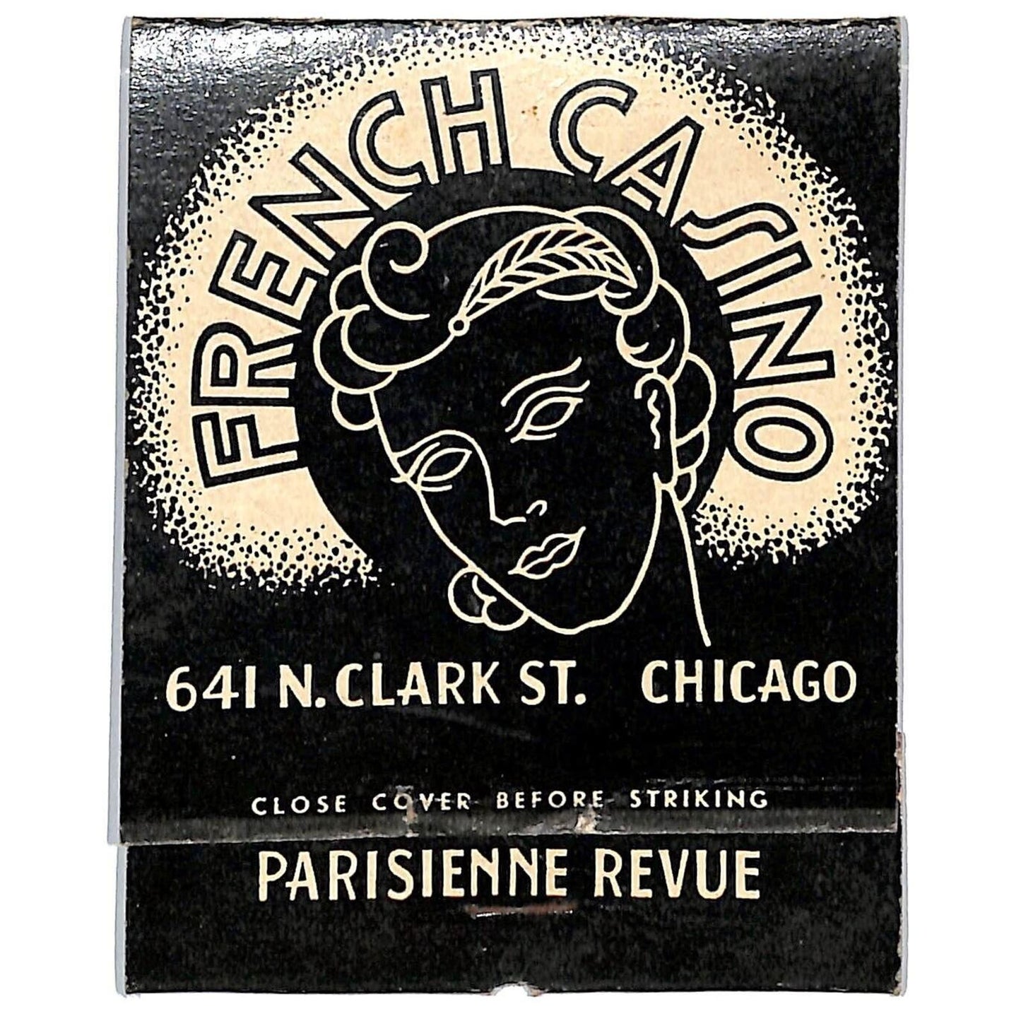 French Casino Chicago GIANT Mostly Empty Matchbook c1934-39