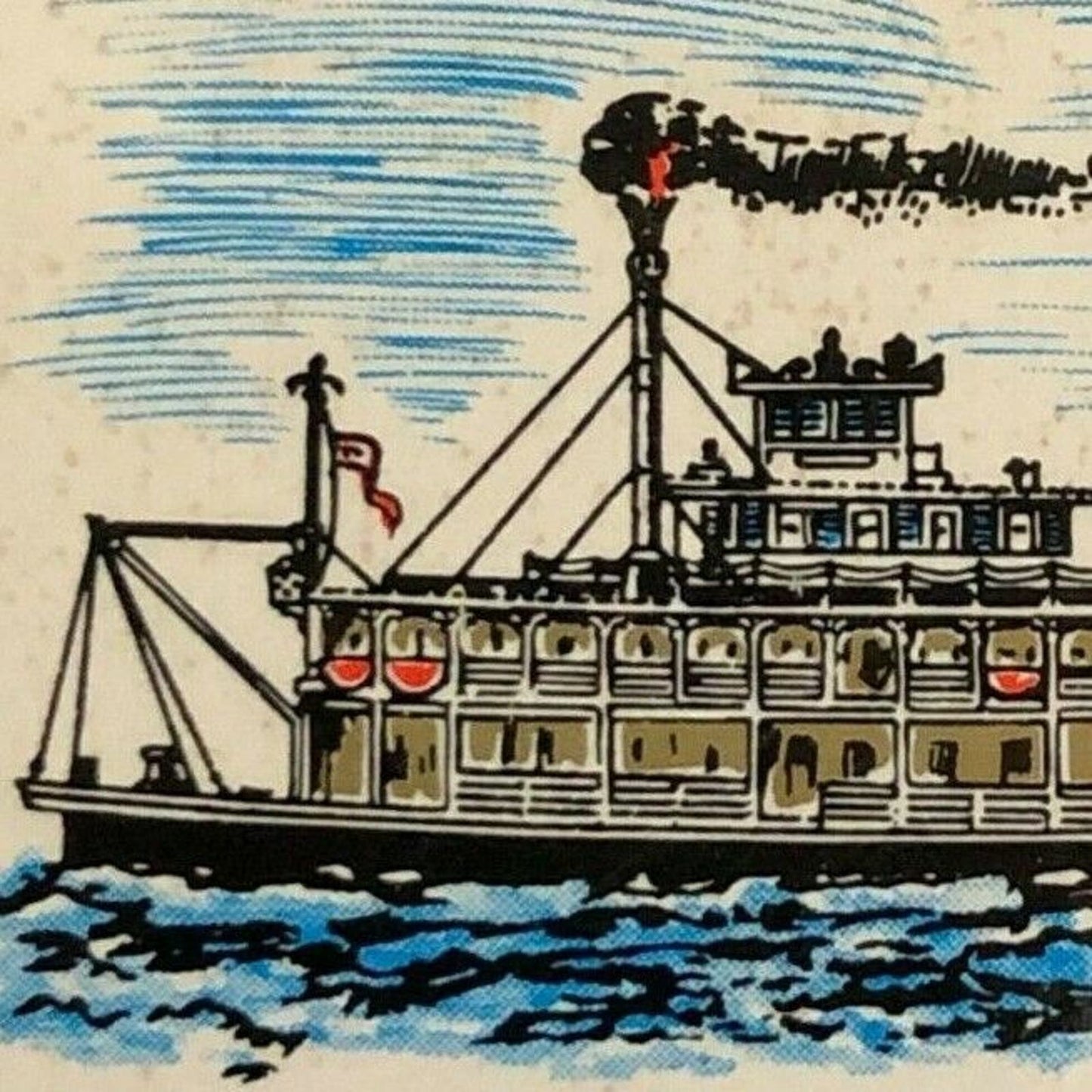 c1970's-80's Wooden Matchbox Matchbook - Reuben E. Lee Restaurant San Diego, CA