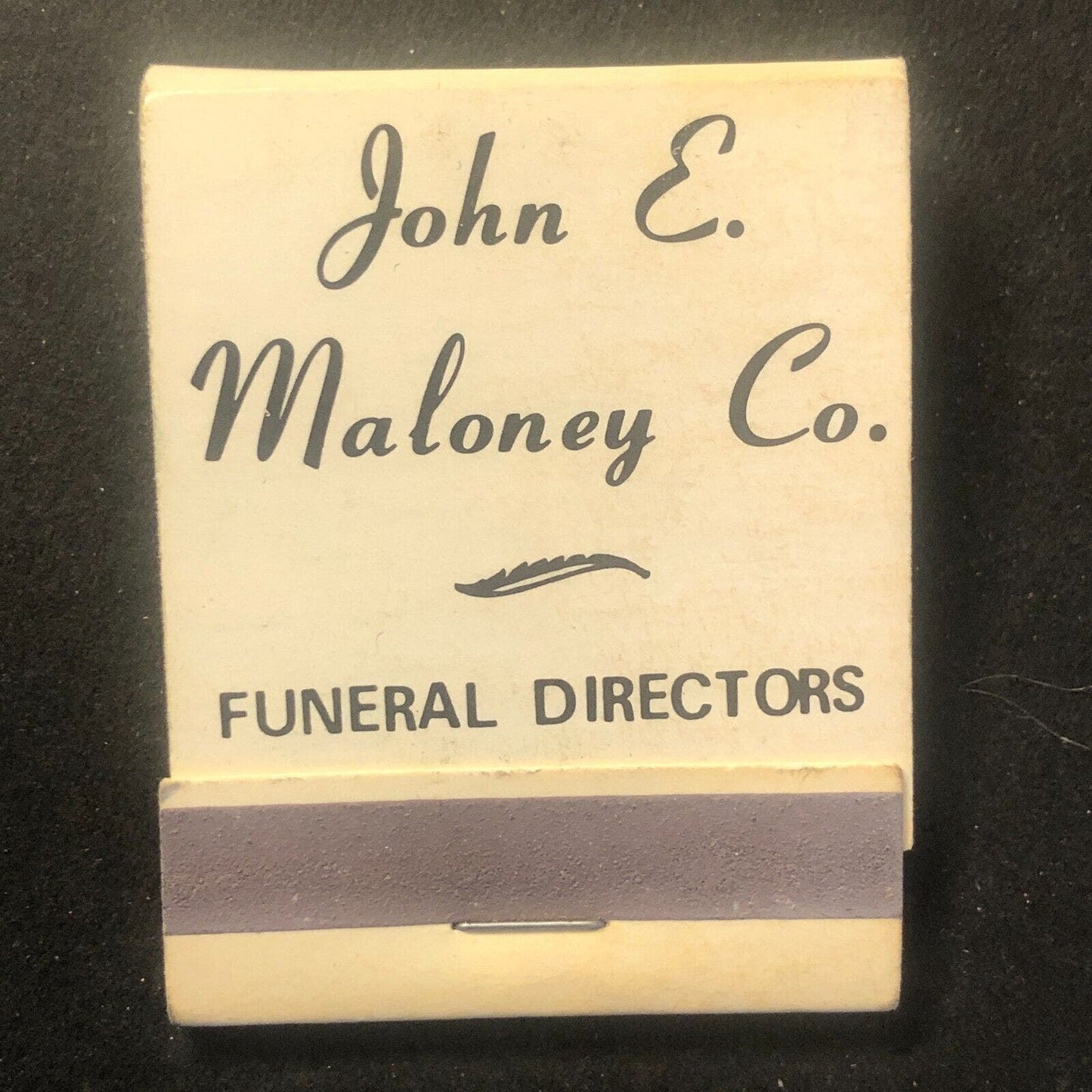 John E. Maloney Co. Funeral Directors Chicago Vintage Full Matchbook c1950s-60's